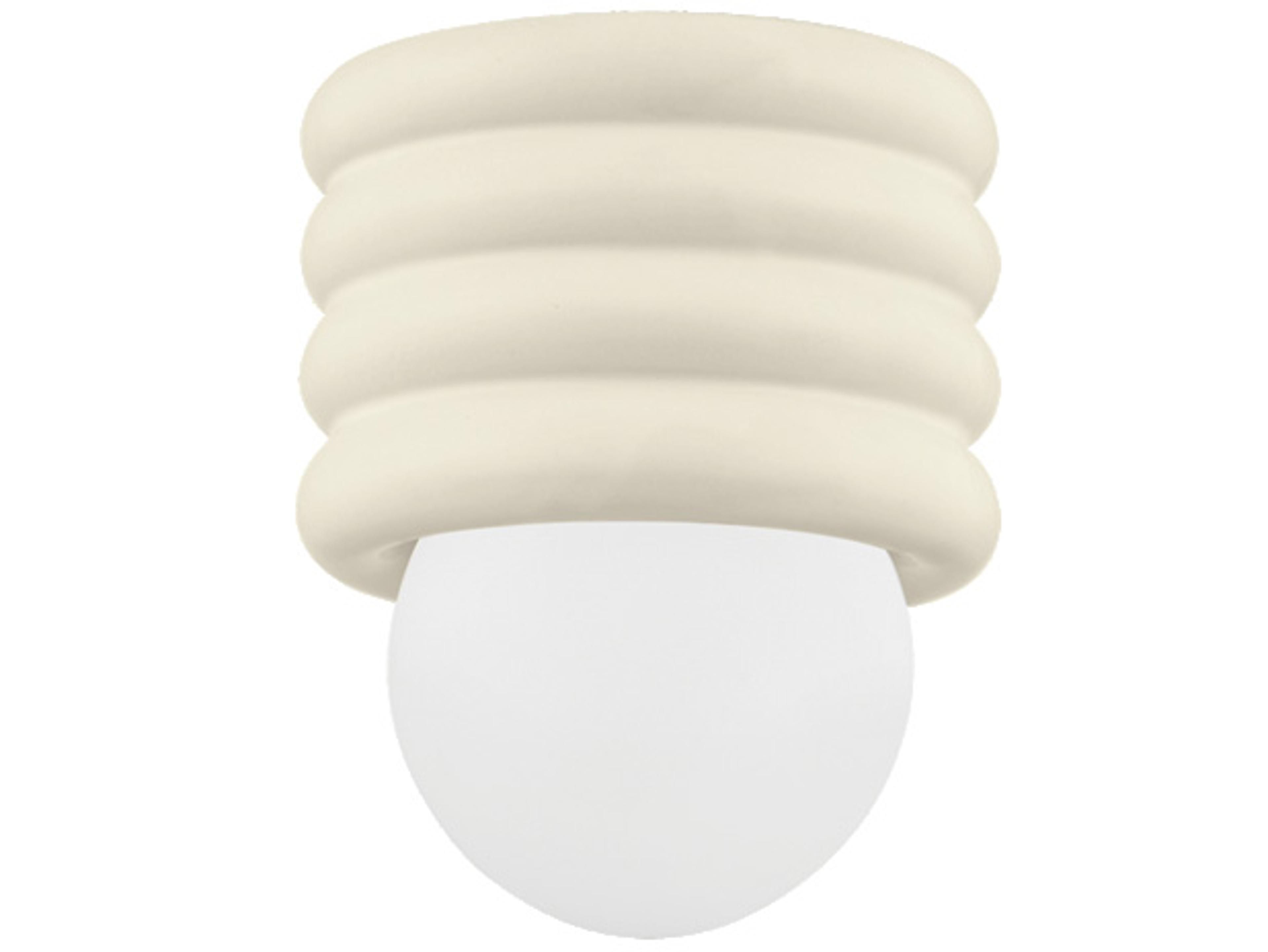 Mitzi Bibi 1-Light Aged Brass Ceramic Antique Ivory Off White Flush Mount