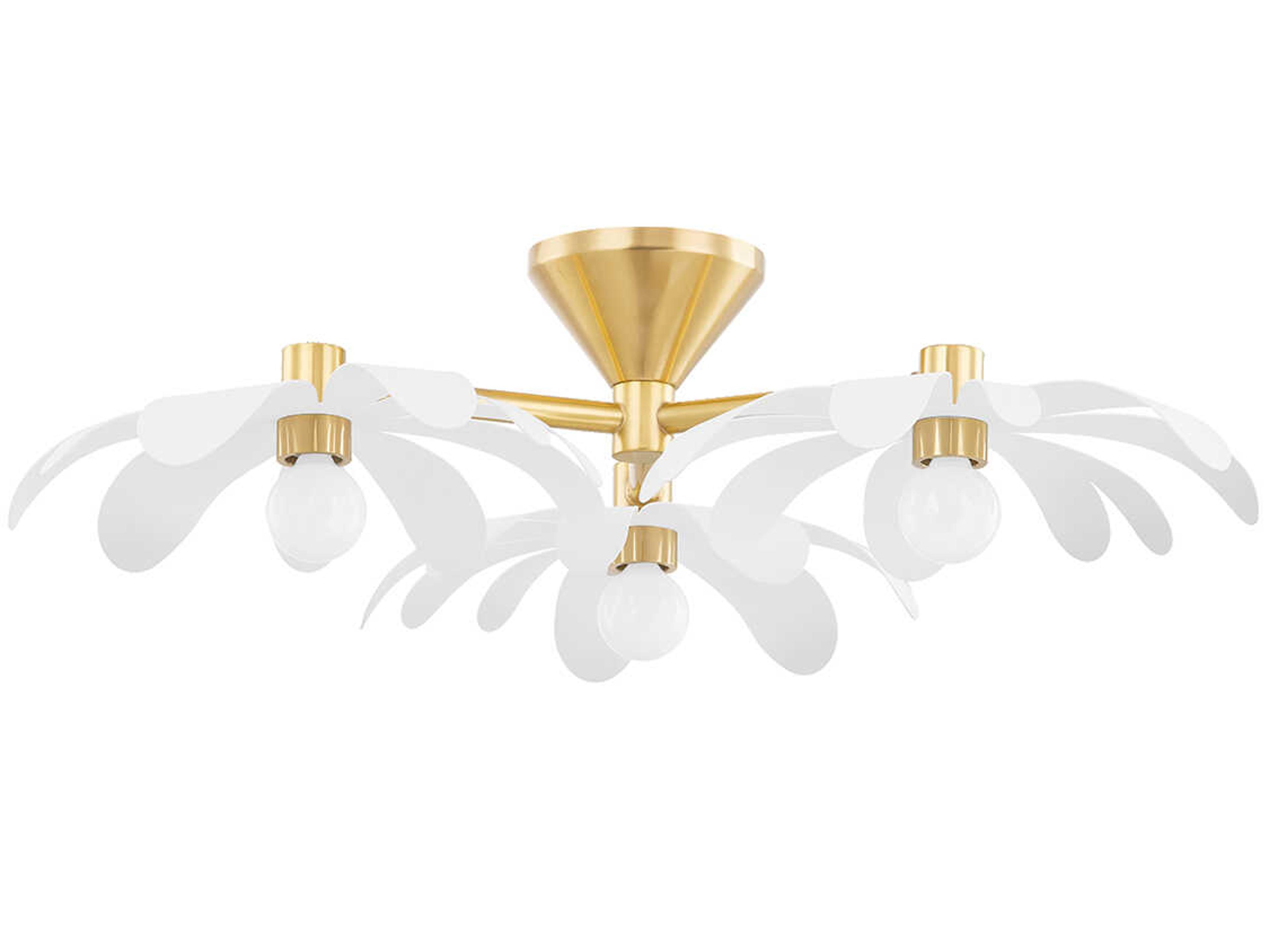 Mitzi Twiggy 3-Light Aged Brass Semi Flush Mount