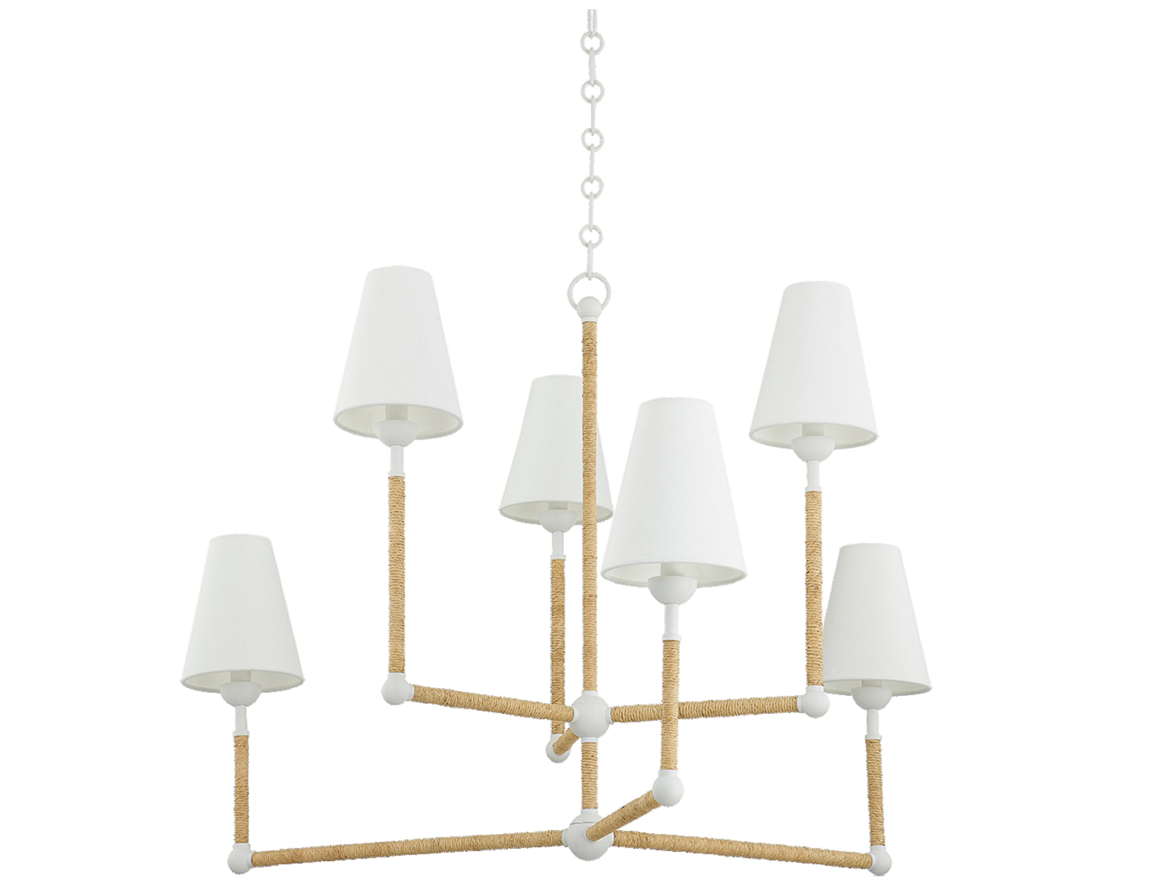 Mitzi Mariana 6-Light Textured White Candelabra Chandelier