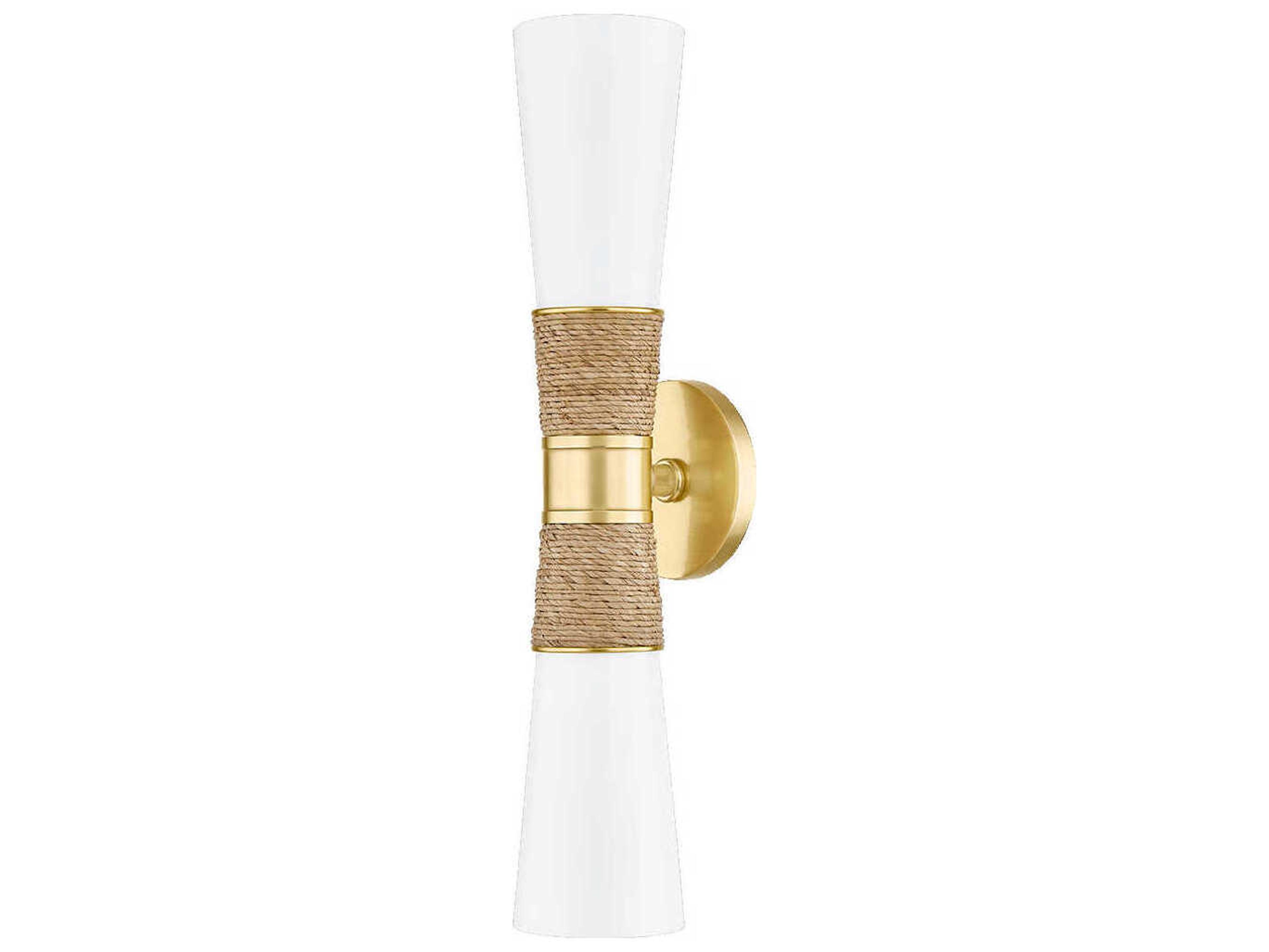 Mica 2-Light Aged Brass Wall Sconce