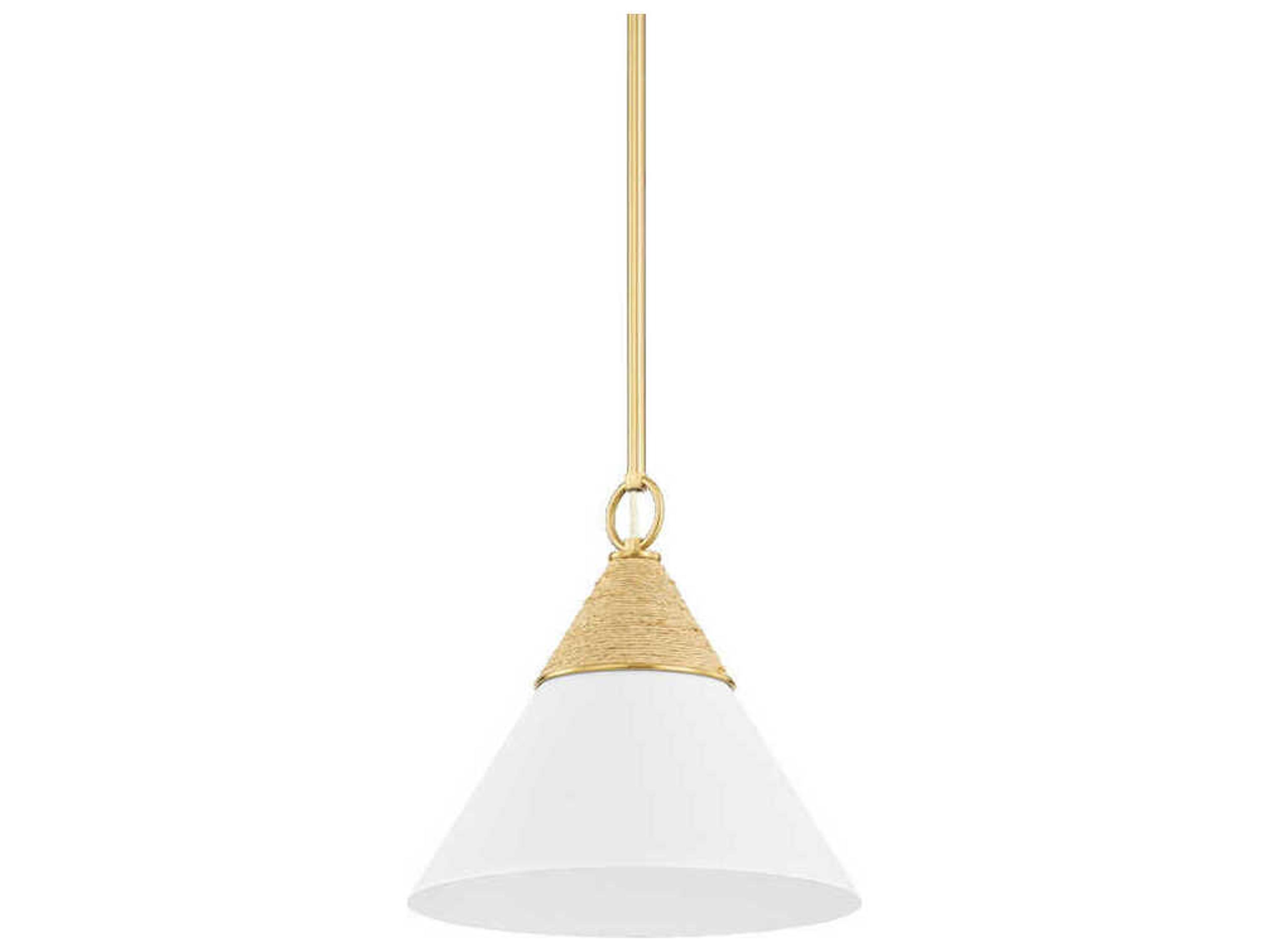 Mitzi Mica 1-Light Aged Brass Pendant
