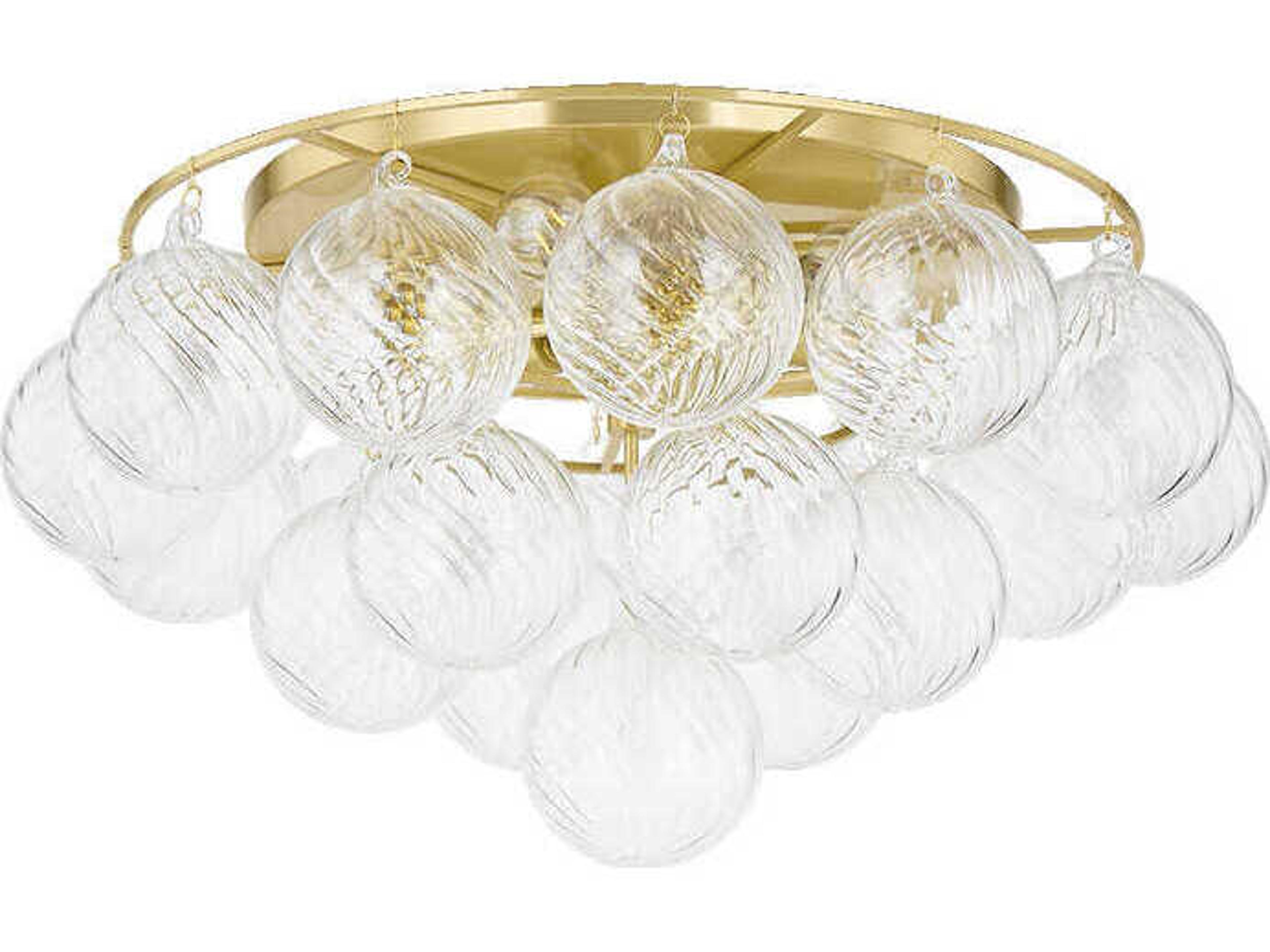 Mitzi Mimi 6-Light Aged Brass Globe Flush Mount