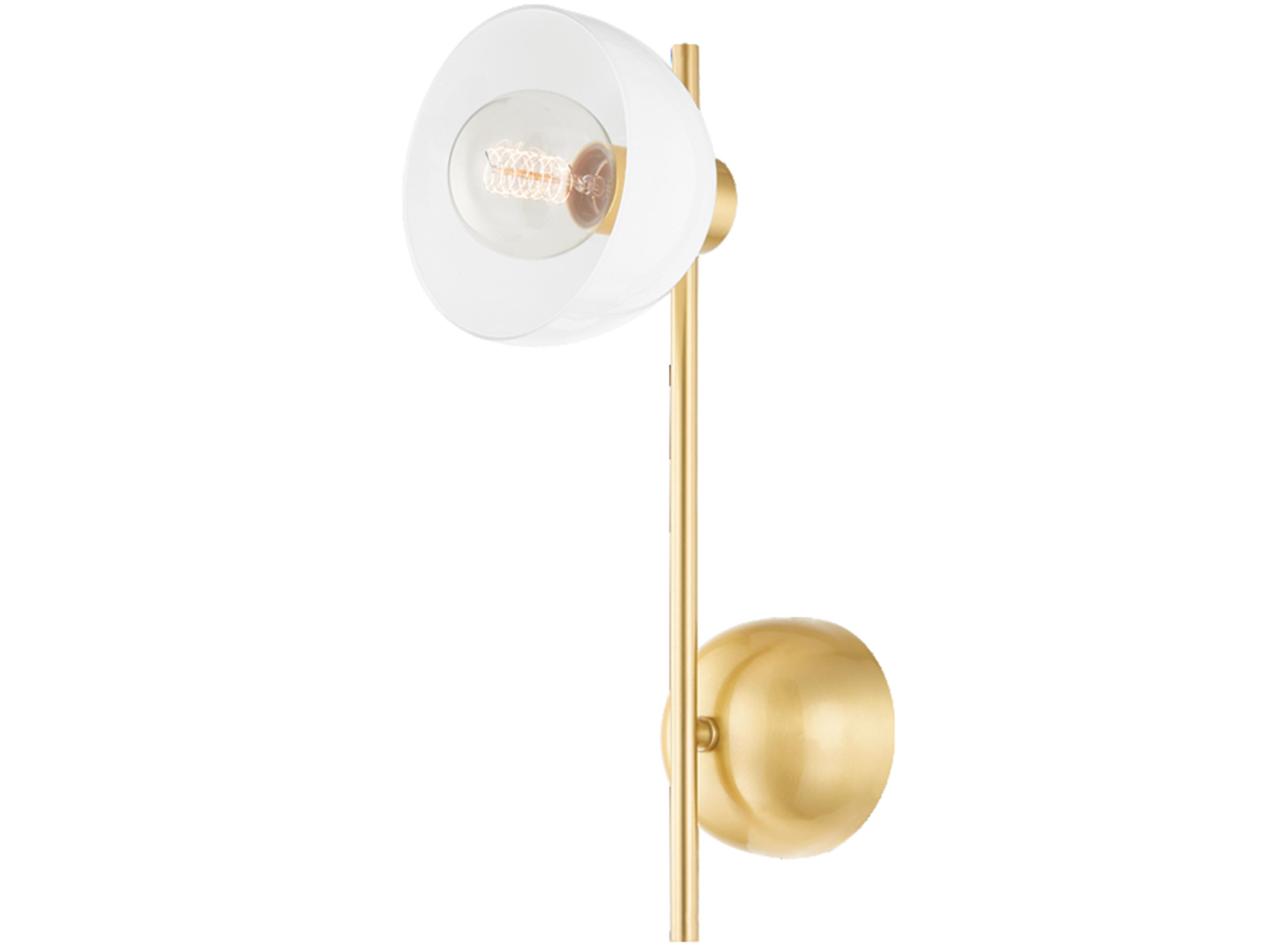 Mitzi Belle 1-Light Aged Brass Glass Wall Sconce