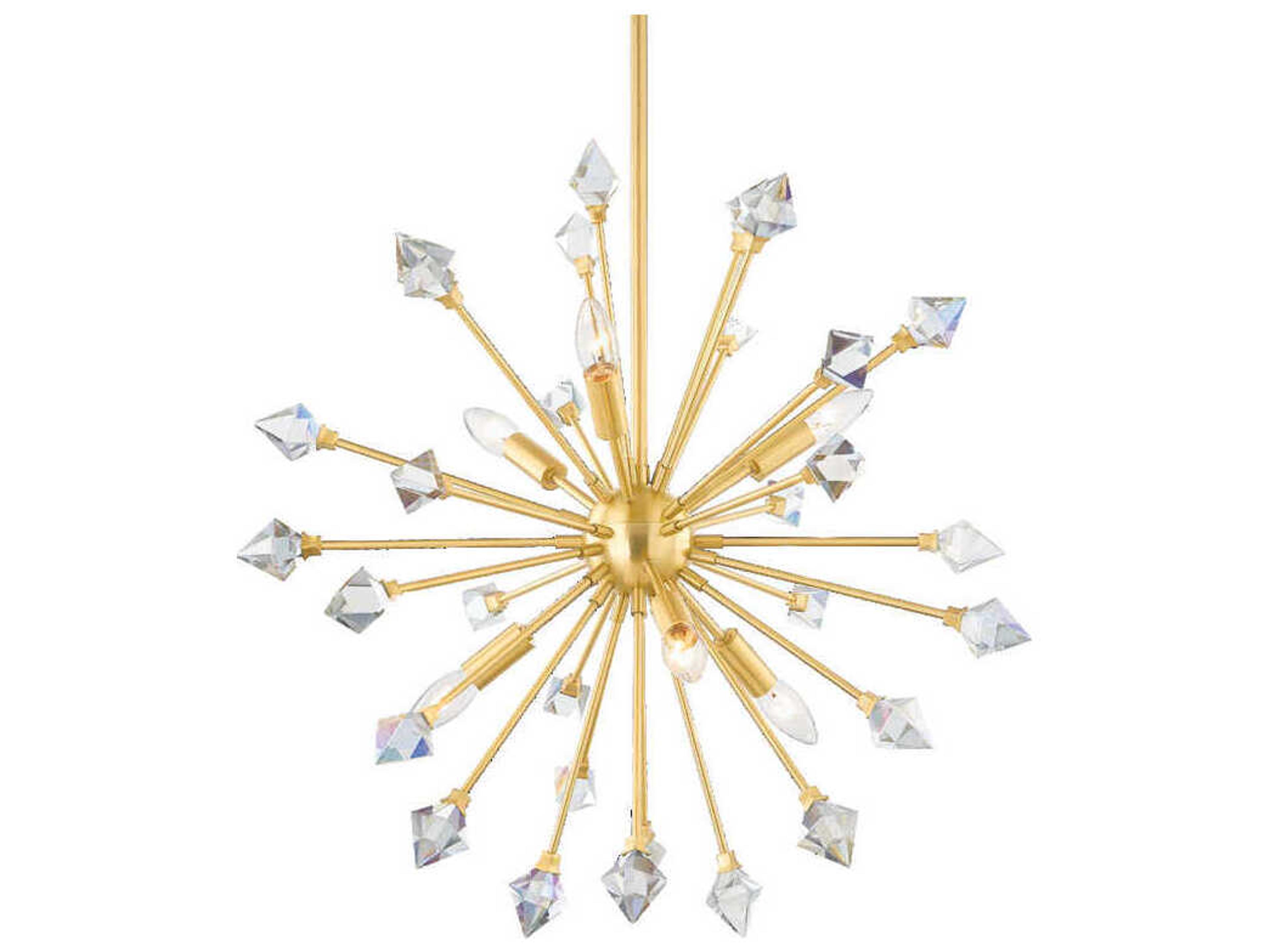 Mitzi Genesis 6-Light Aged Brass Crystal Sputnik Pendant