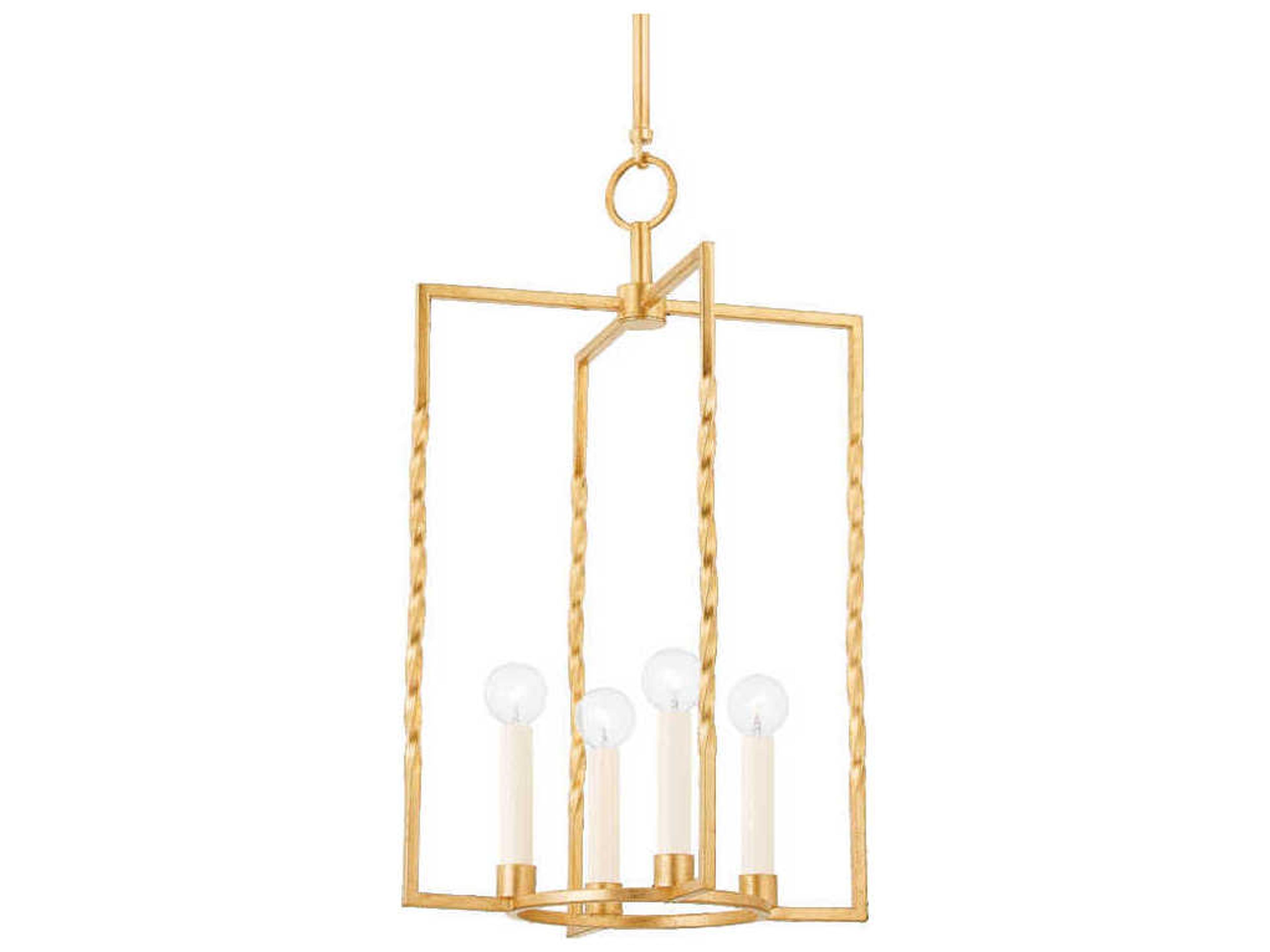 Mitzi Adelaide 4-Light Vintage Gold Leaf Geometric Pendant