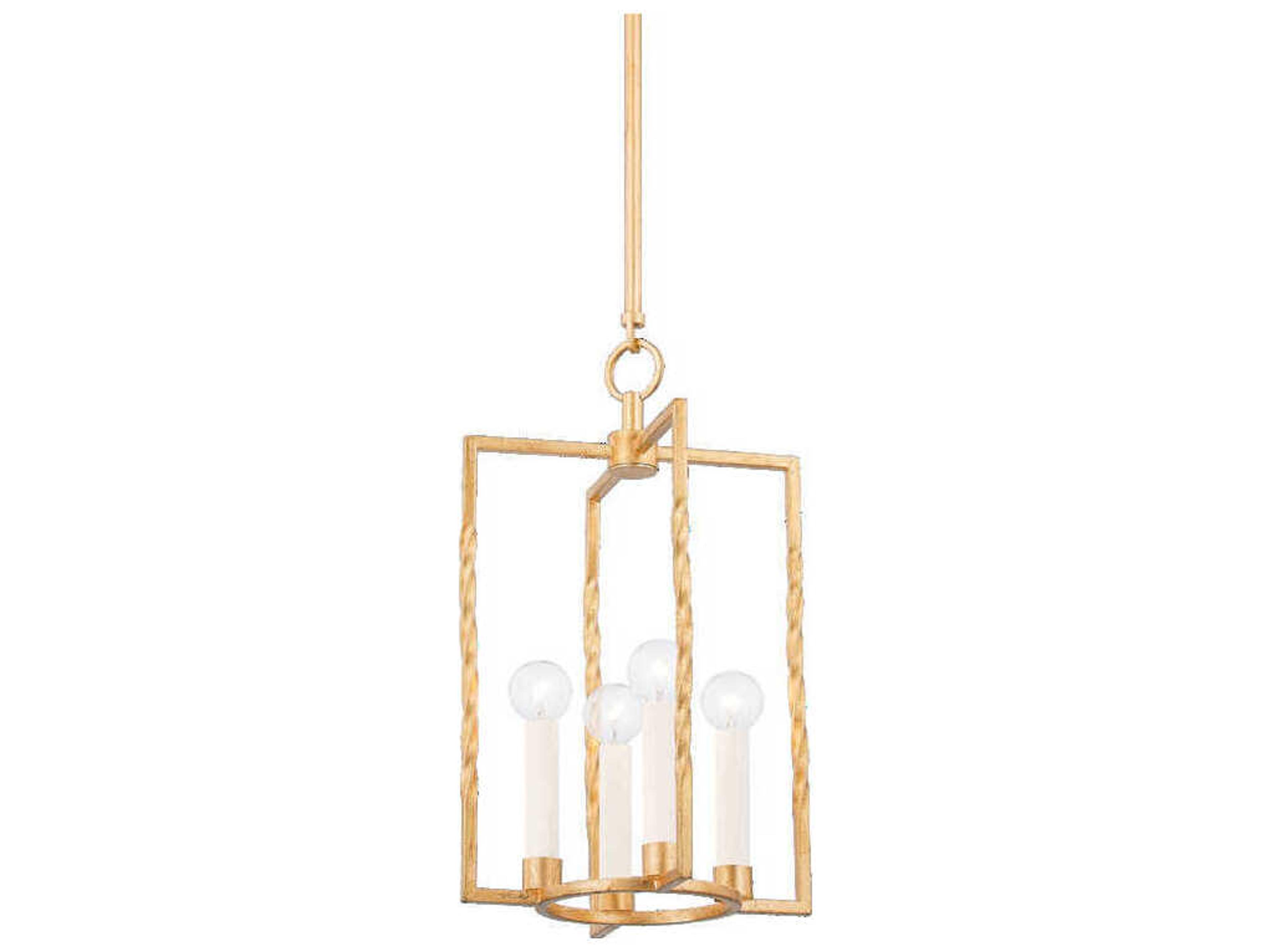 Mitzi Adelaide 4-Light Vintage Gold Leaf Geometric Mini Pendant