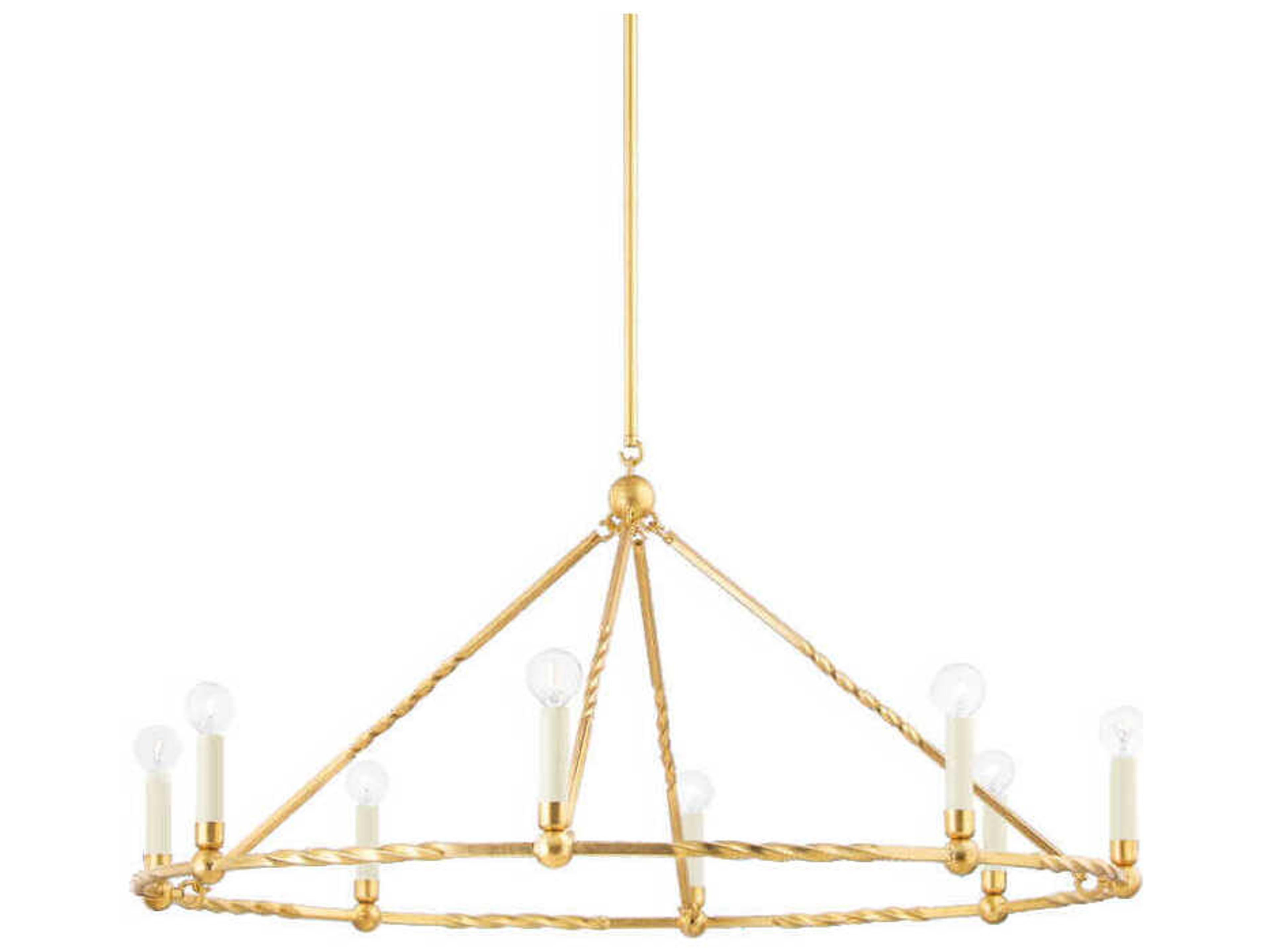 Mitzi Josephine 8-Light Vintage Gold Leaf Candelabra Chandelier