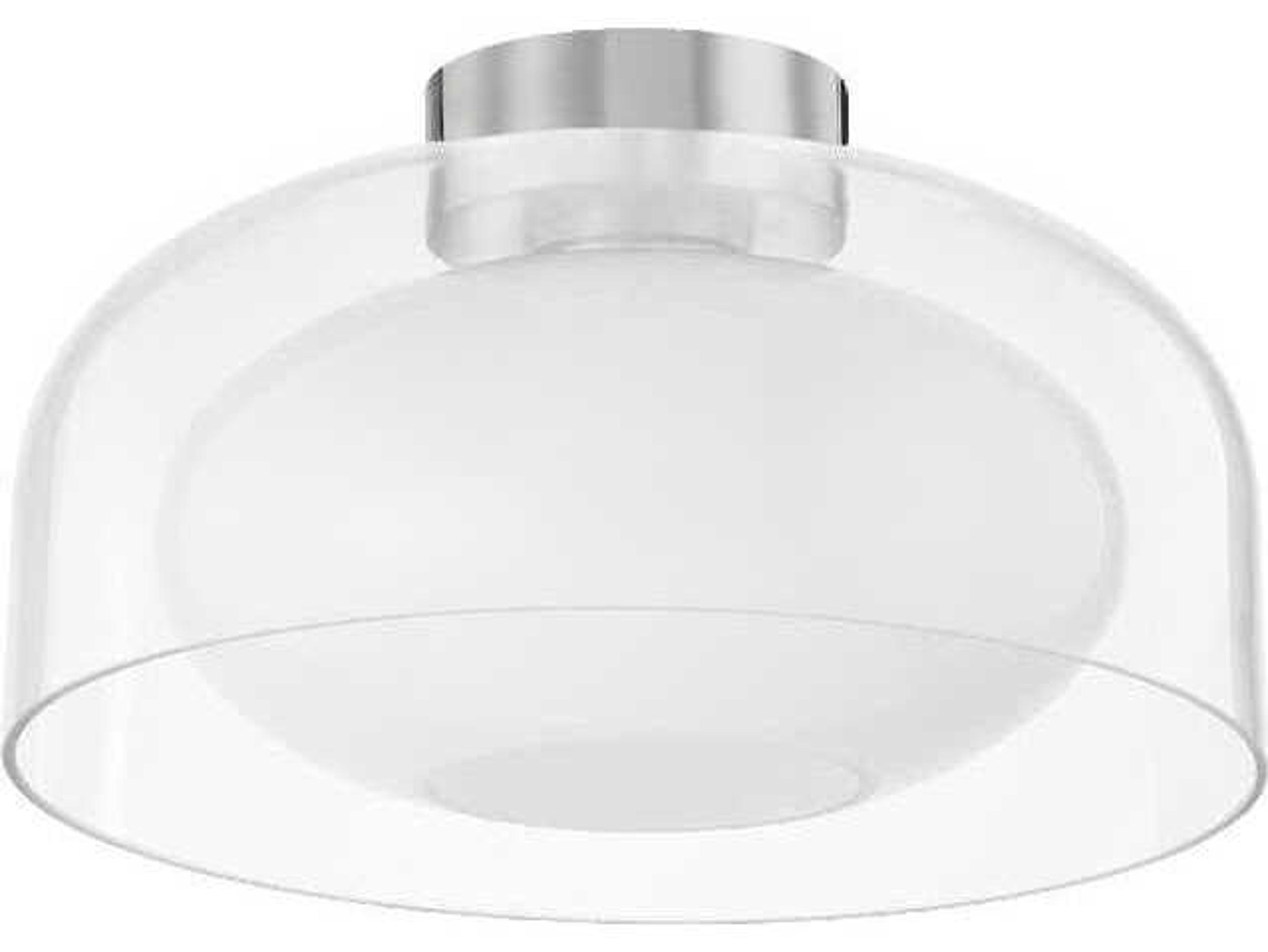 Mitzi Giovanna 1-Light Polished Nickel Clear Glass Dome Flush Mount