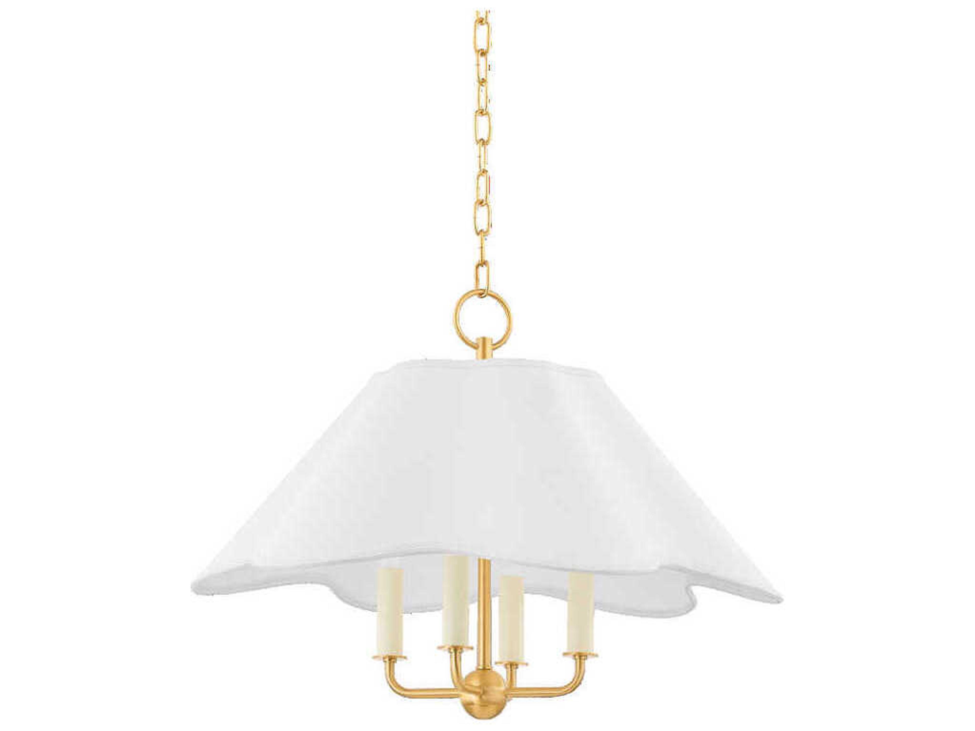 Mitzi Rosanna 4-Light Aged Brass White Candelabra Empire Chandelier