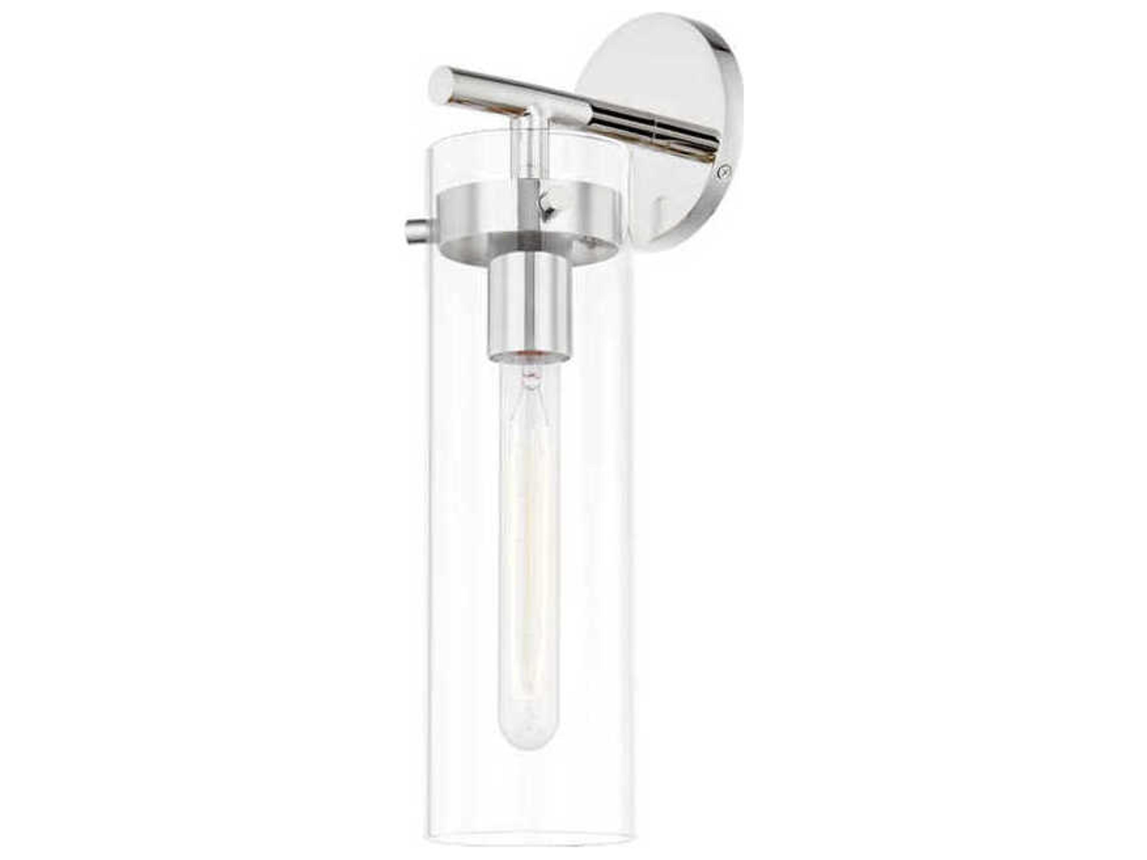 Mitzi Haisley 1-Light Polished Nickel Glass Wall Sconce