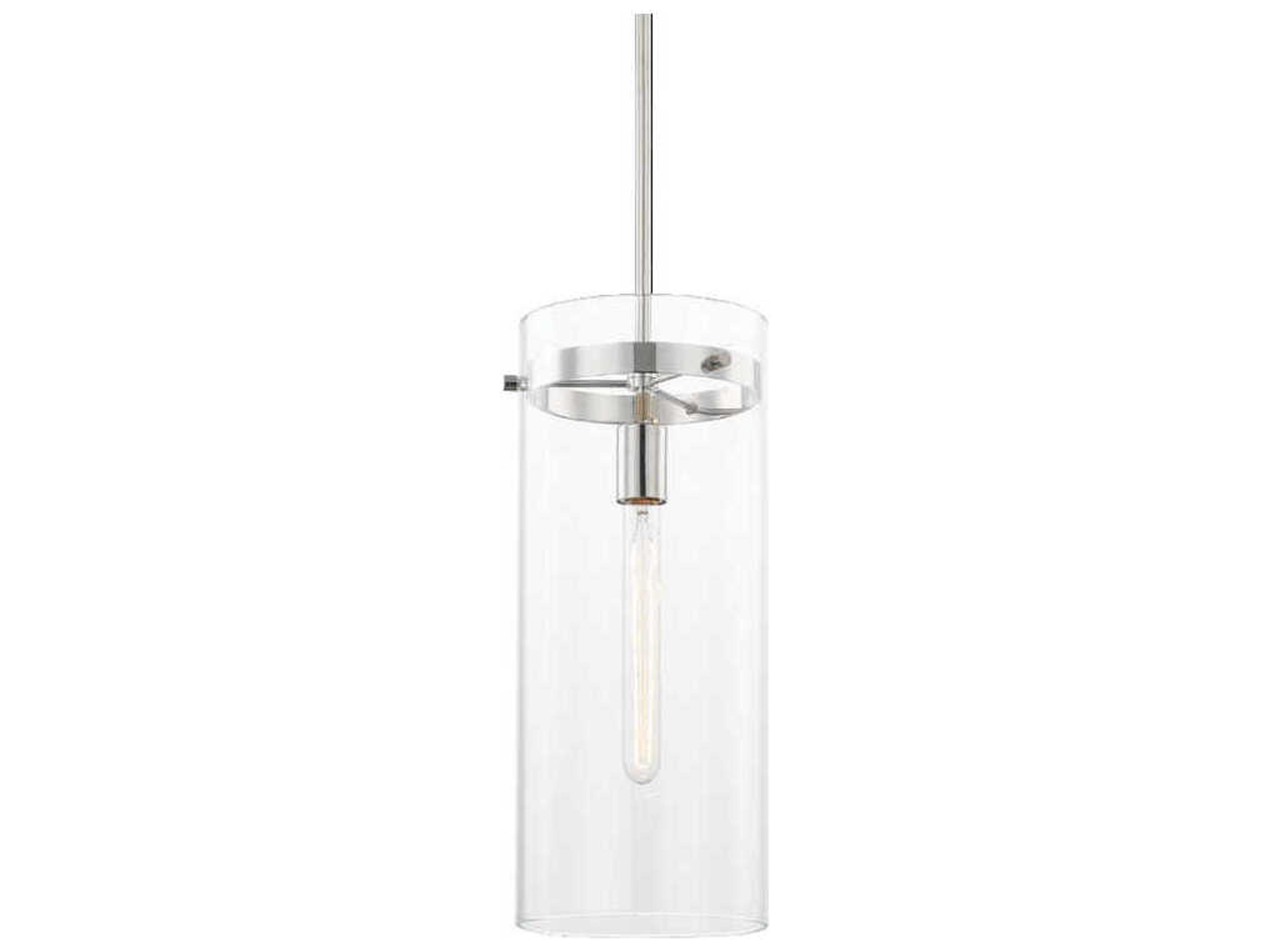 Mitzi Haisley 1-Light Polished Nickel Glass Cylinder Mini Pendant