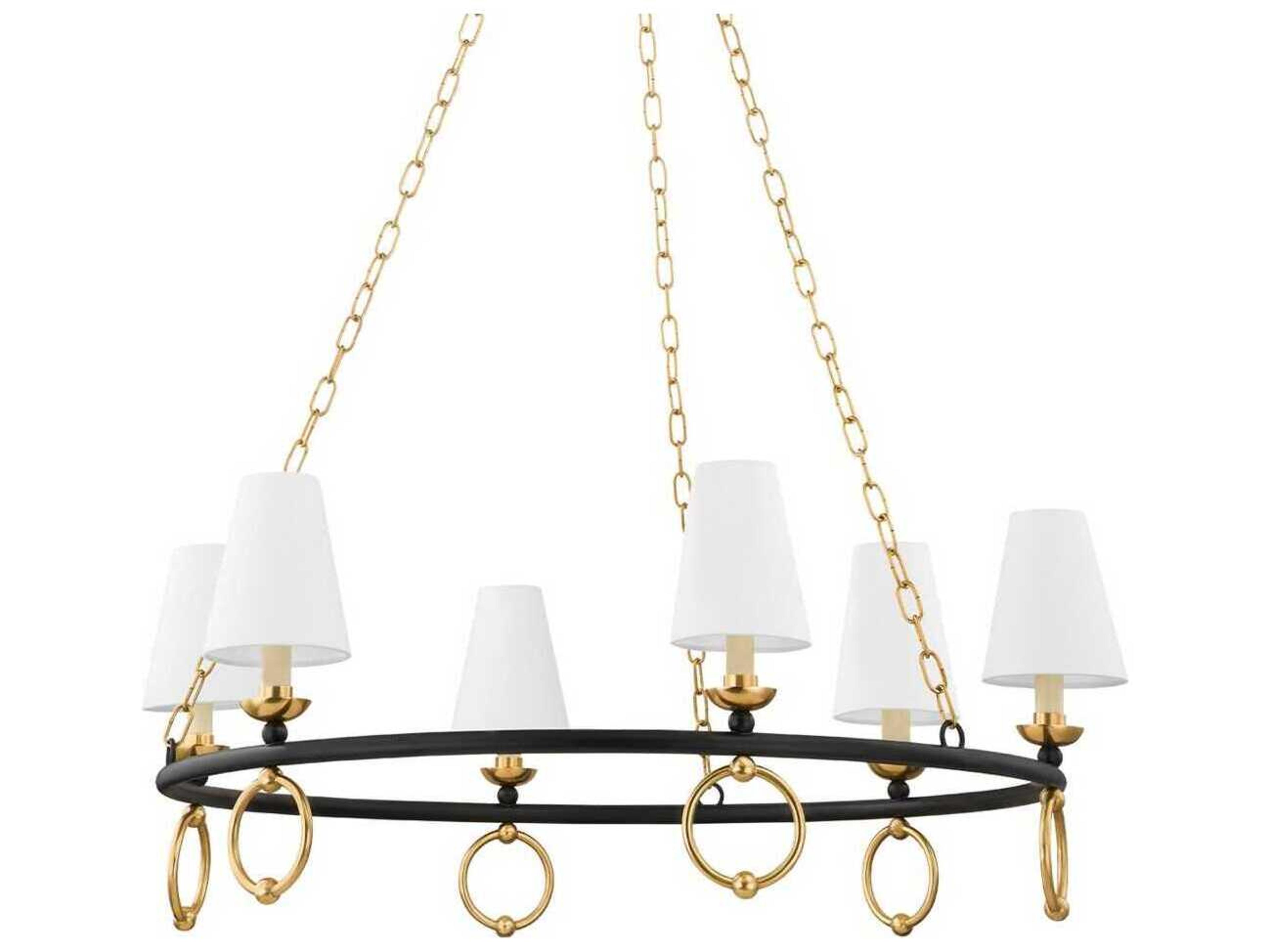 Mitzi Haverford 6-Light Aged Brass Candelabra Chandelier