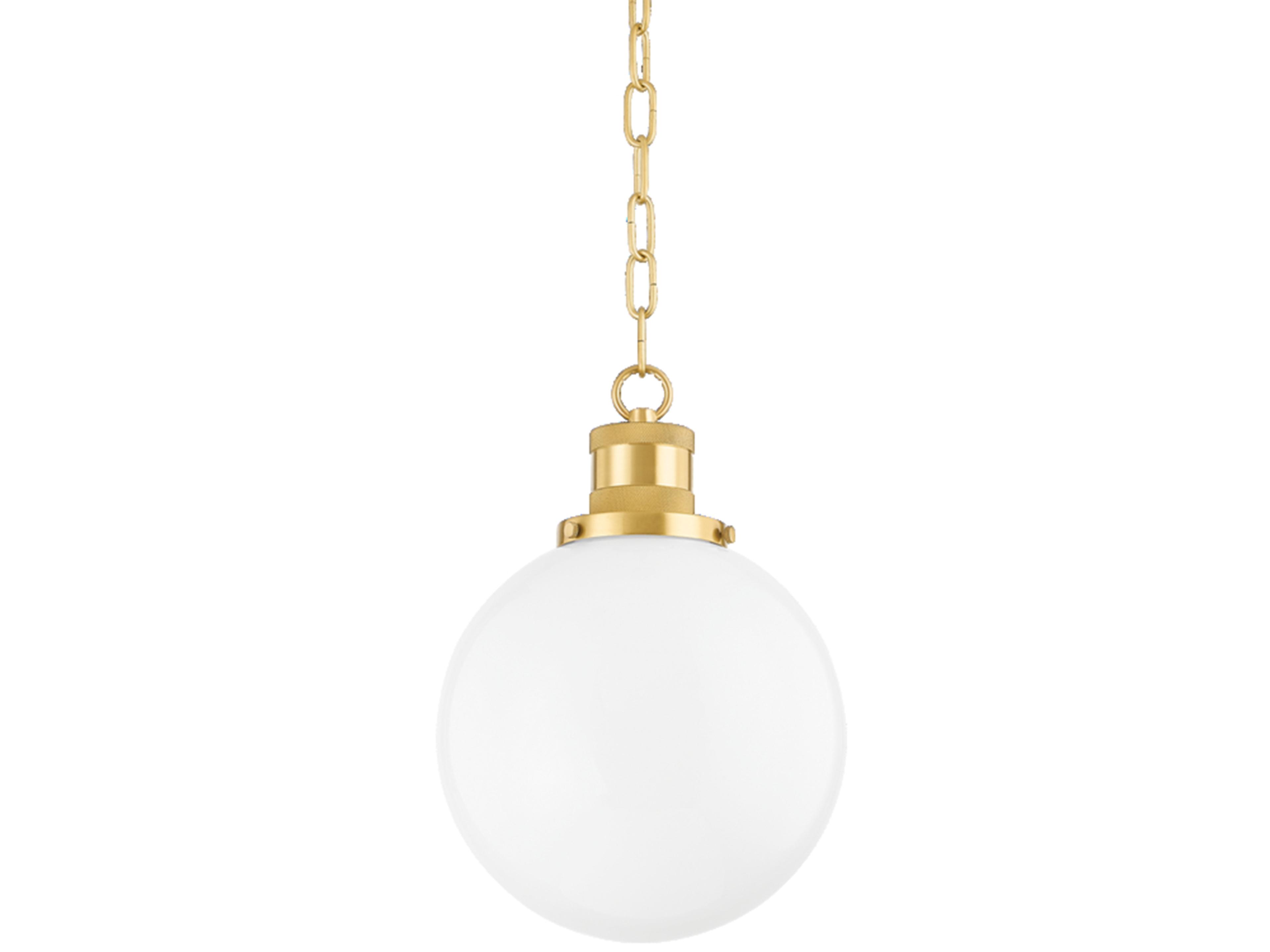 Mitzi Beverly 1-Light Aged Brass Glass Globe Mini Pendant