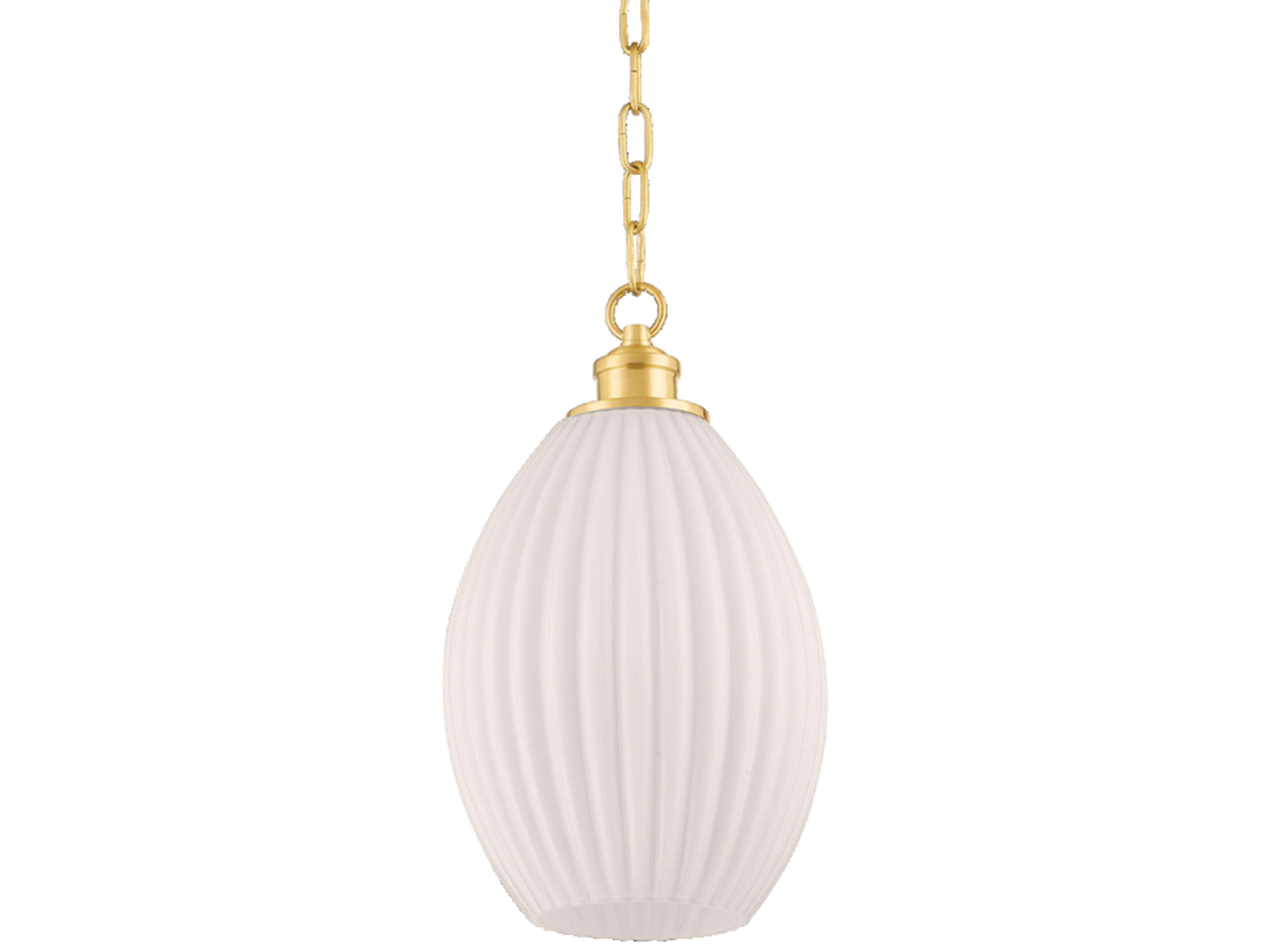 Mitzi Hillary 1-Light Aged Brass Glass Mini Pendant