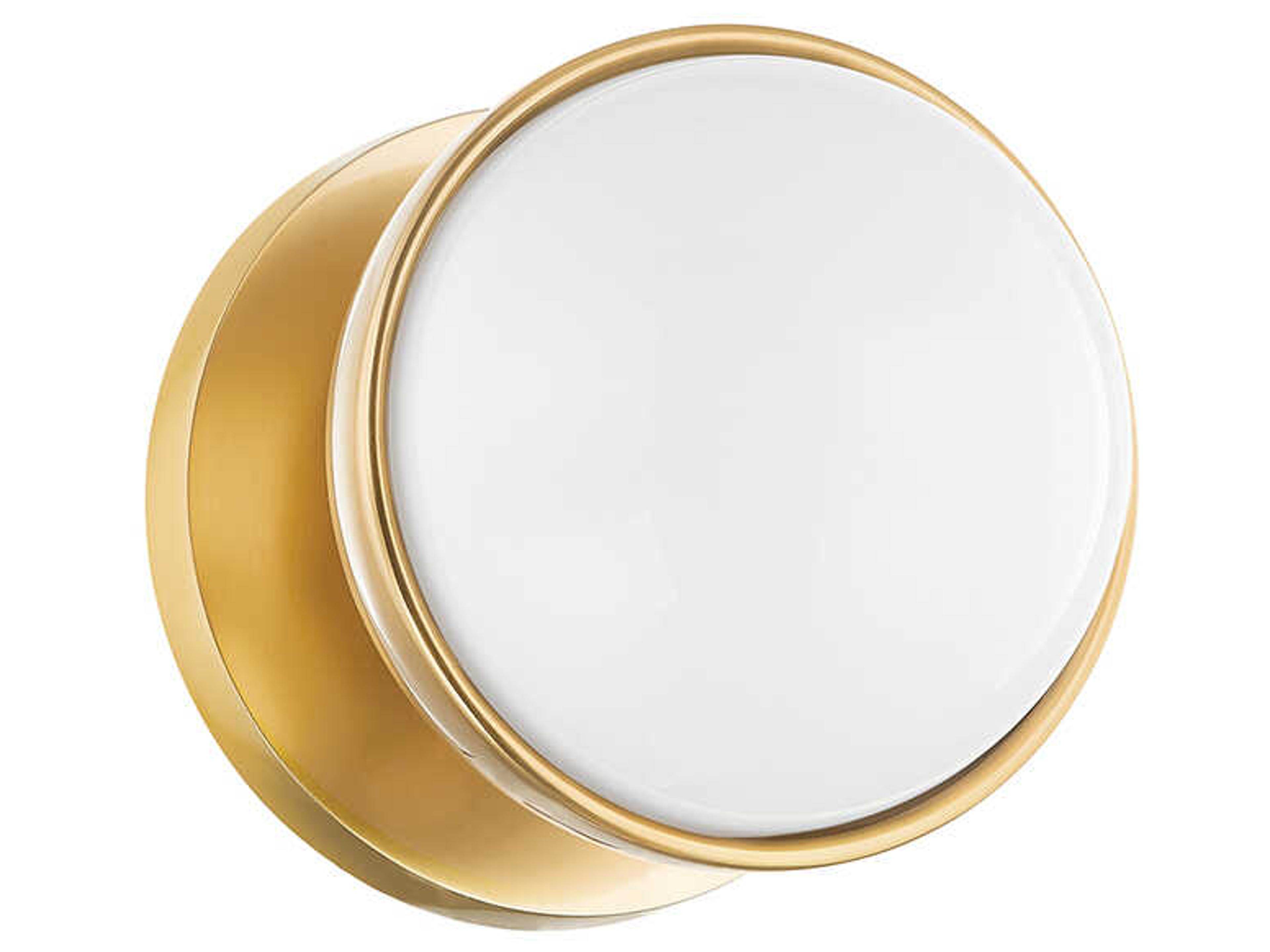 Mitzi Amy 1-Light Aged Brass Glass Wall Sconce