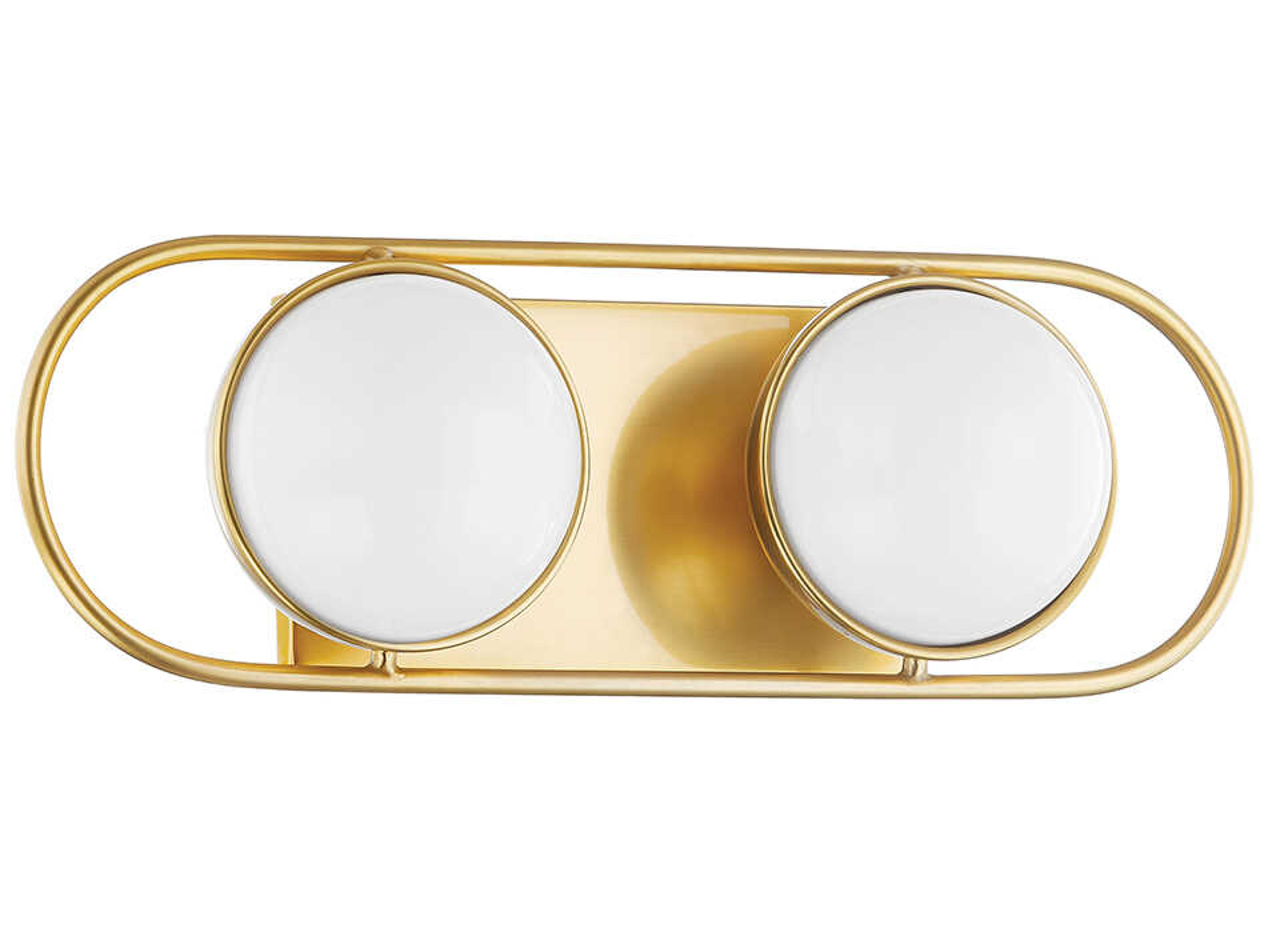 Mitzi Amy 2-Light Aged Brass Glass Vanity Light