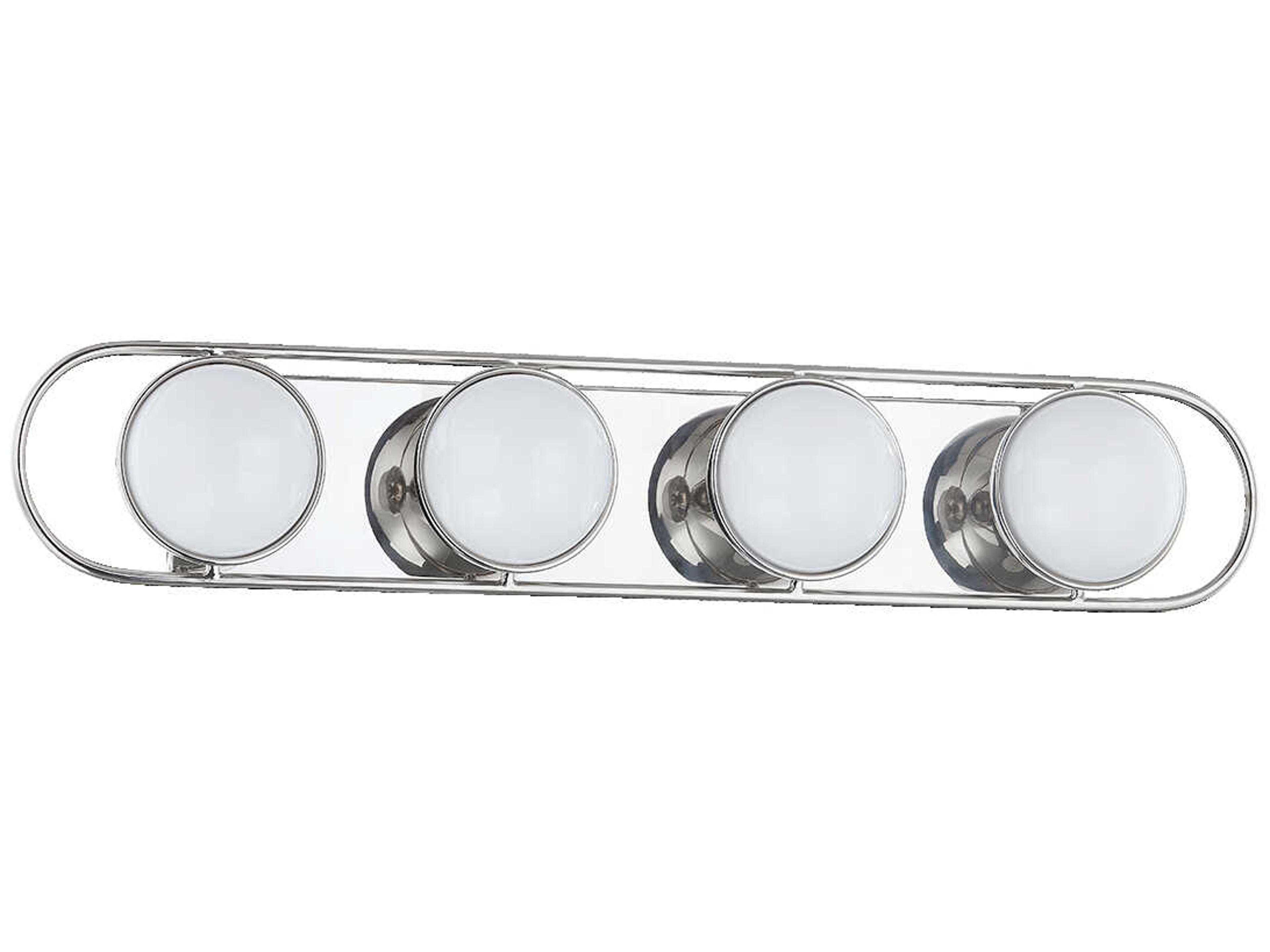 Mitzi Amy 4-Light Polished Nickel Glass Vanity Light