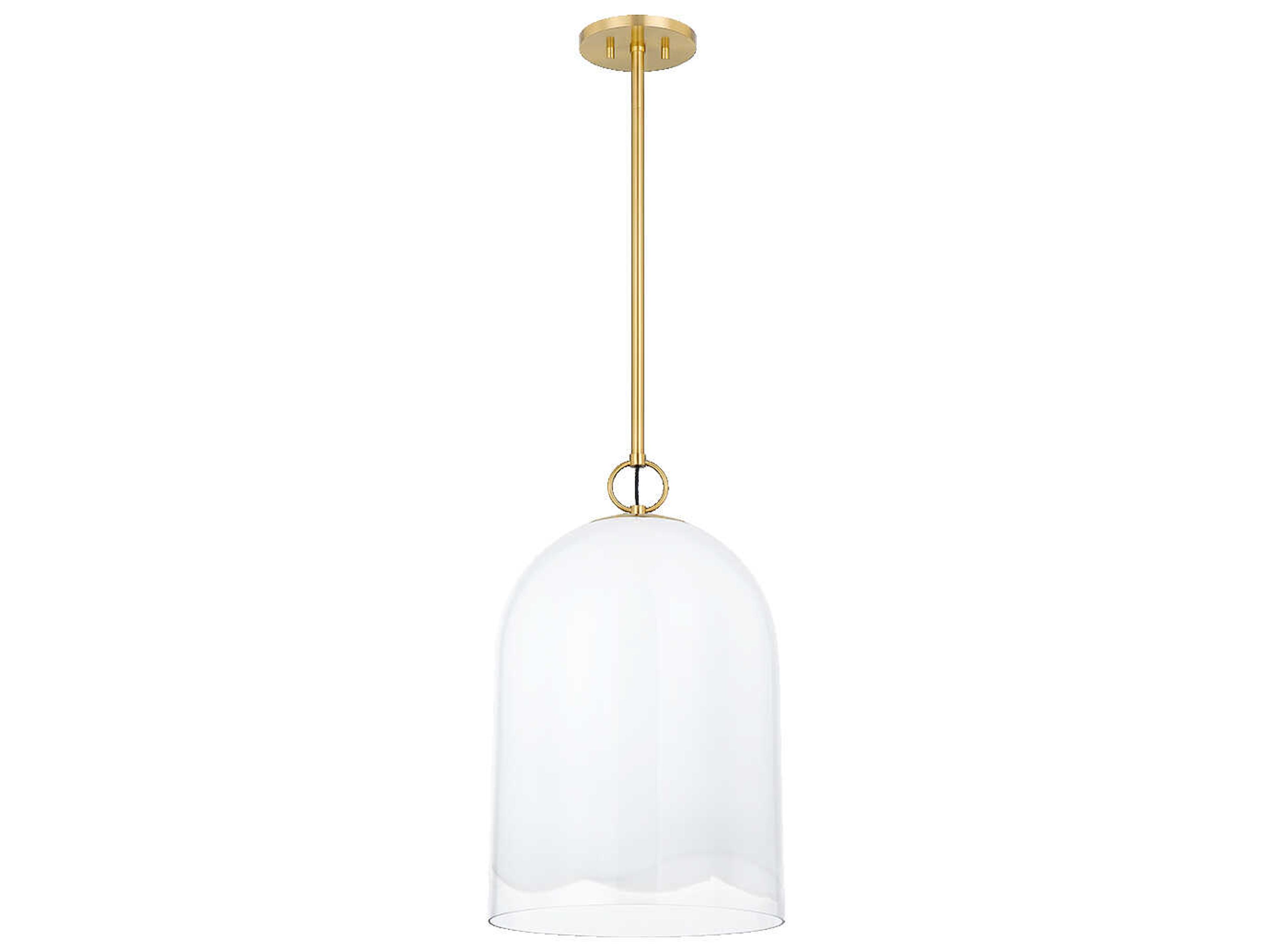 Mitzi Lennon 1-Light Aged Brass Glass Pendant