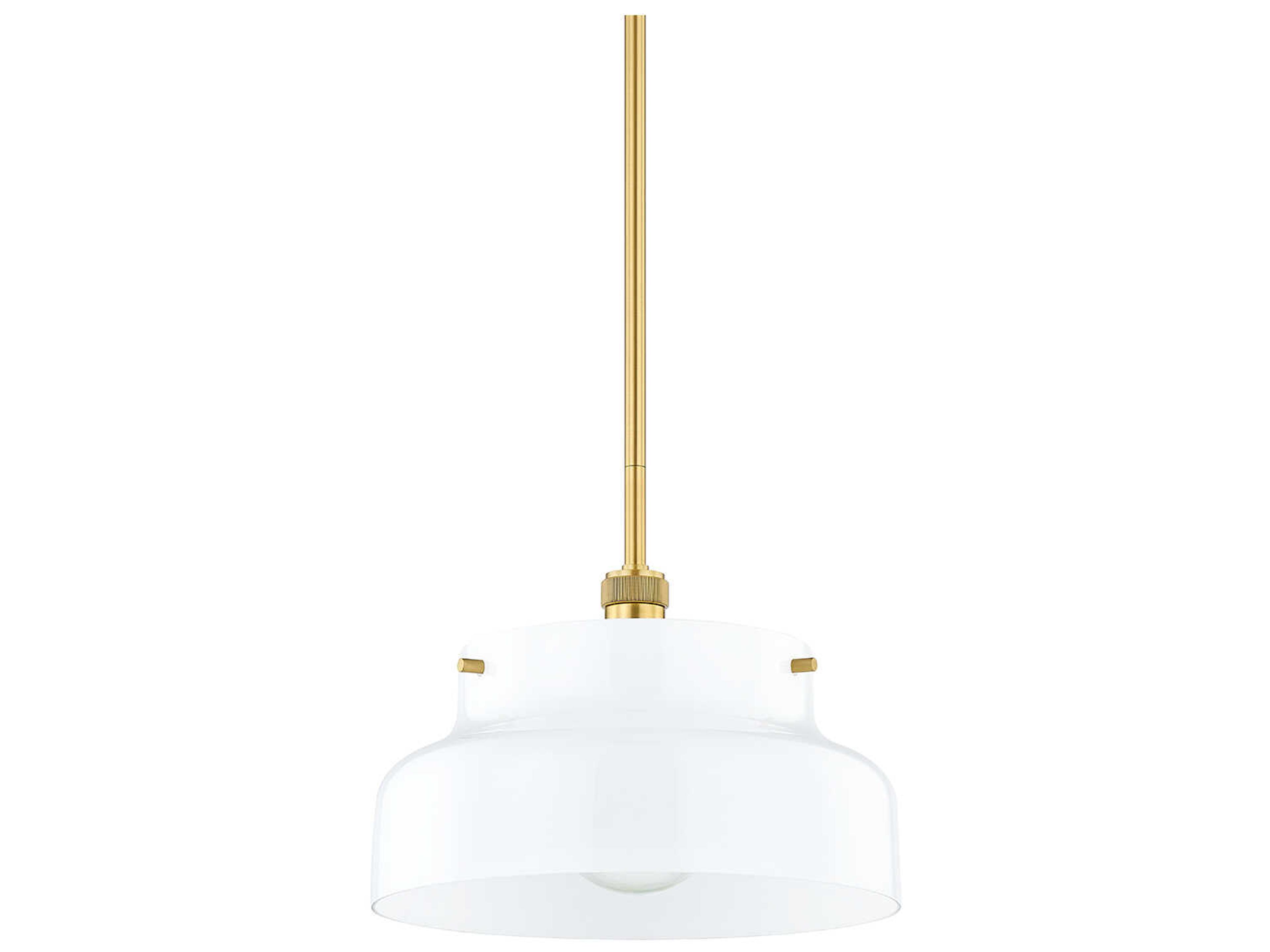 Mitzi Luella 1-Light Aged Brass Glass Pendant