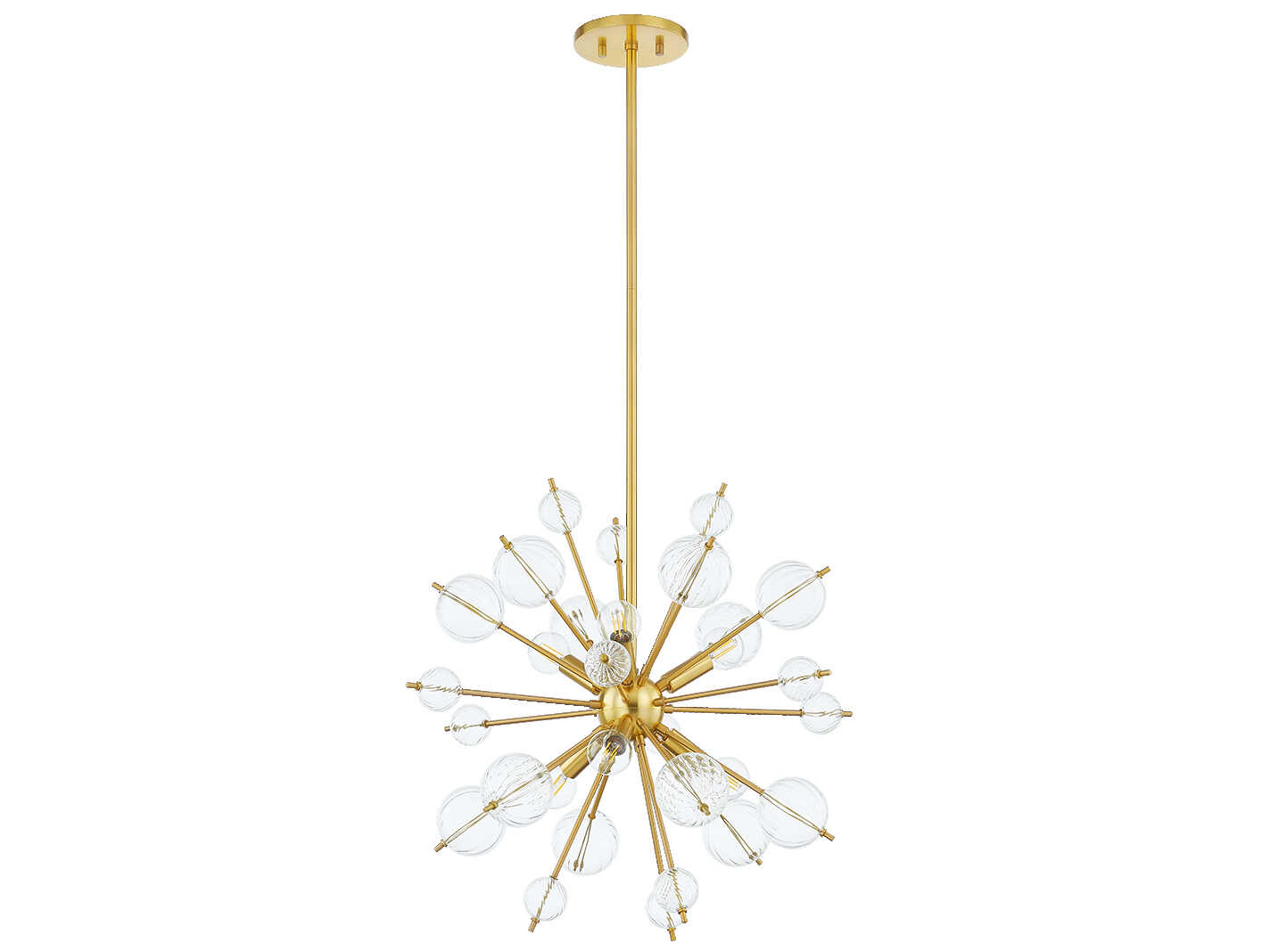 Mitzi Linnea 6-Light Aged Brass Glass Candelabra Sputnik Chandelier