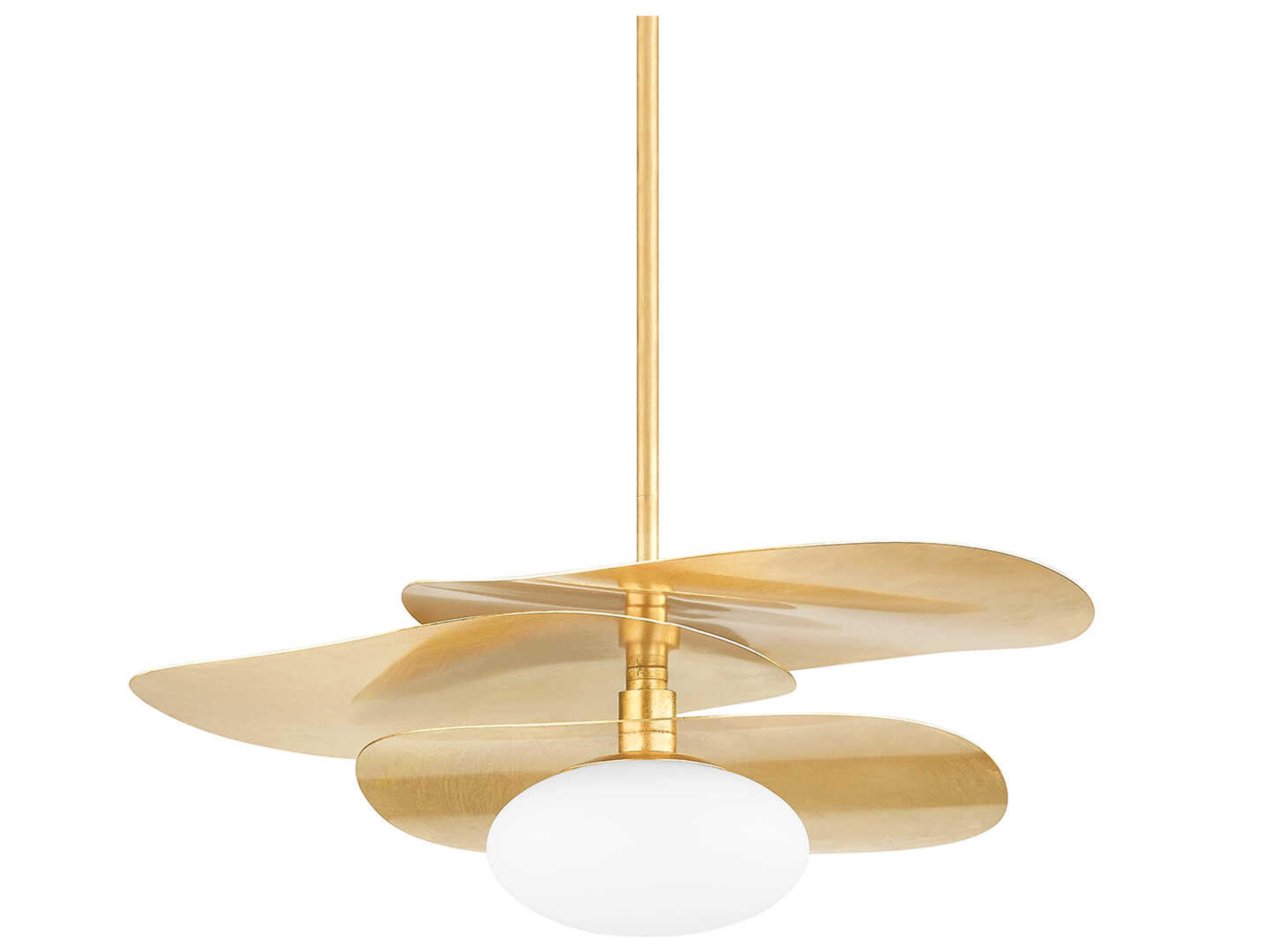 Mitzi Allida 1-Light Vintage Gold Leaf Glass Pendant