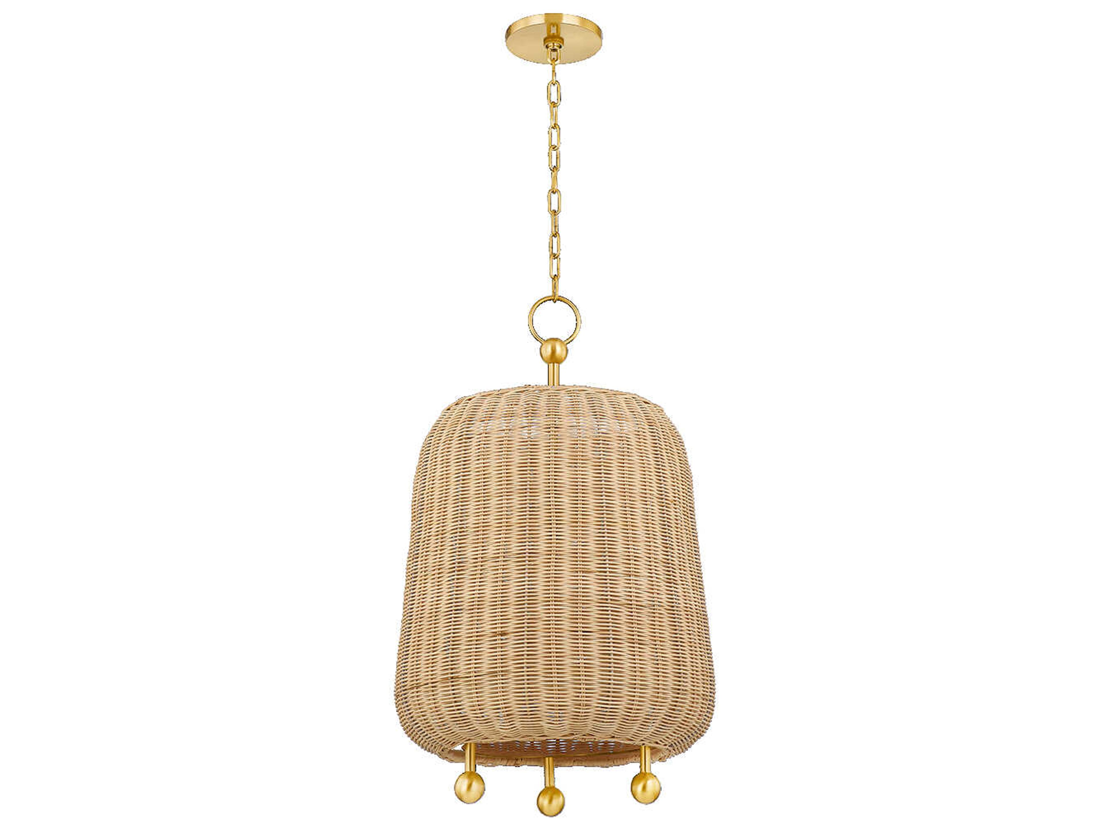 Mitzi Elena 1-Light Aged Brass Pendant