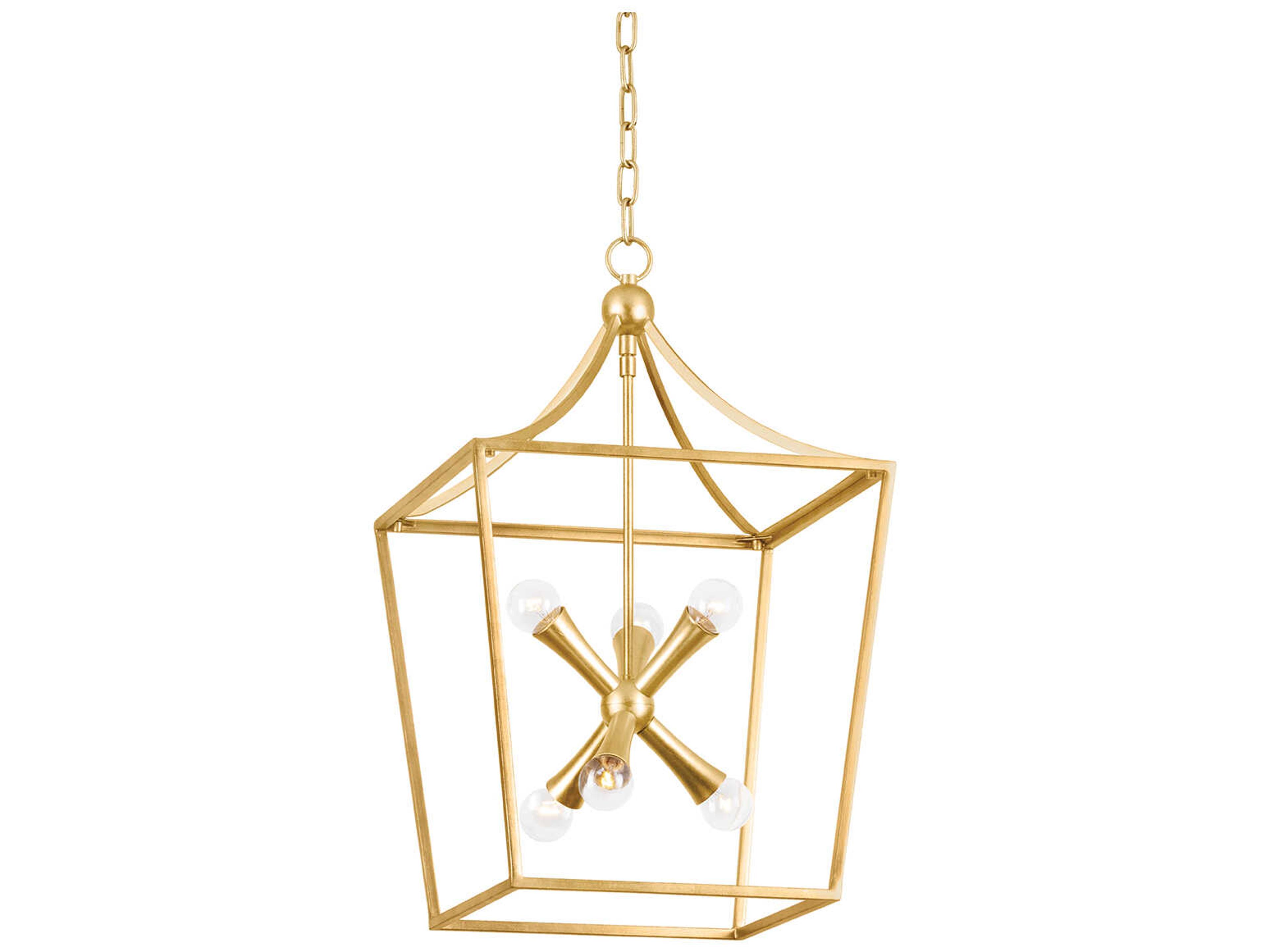 Mitzi Kendall 6-Light Vintage Gold Leaf Pendant