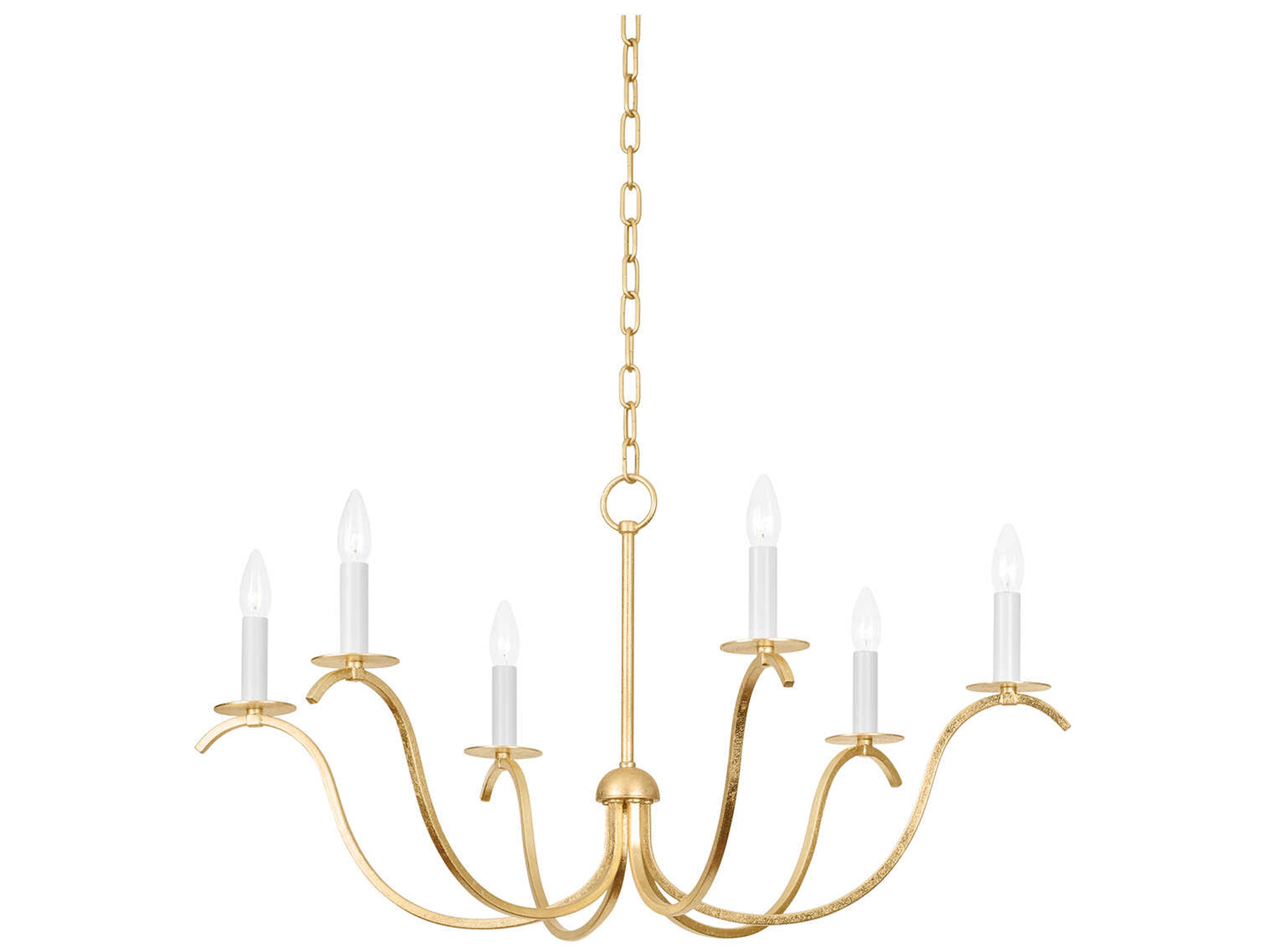 Mitzi Jaclin 6-Light Gold Leaf Candelabra Chandelier