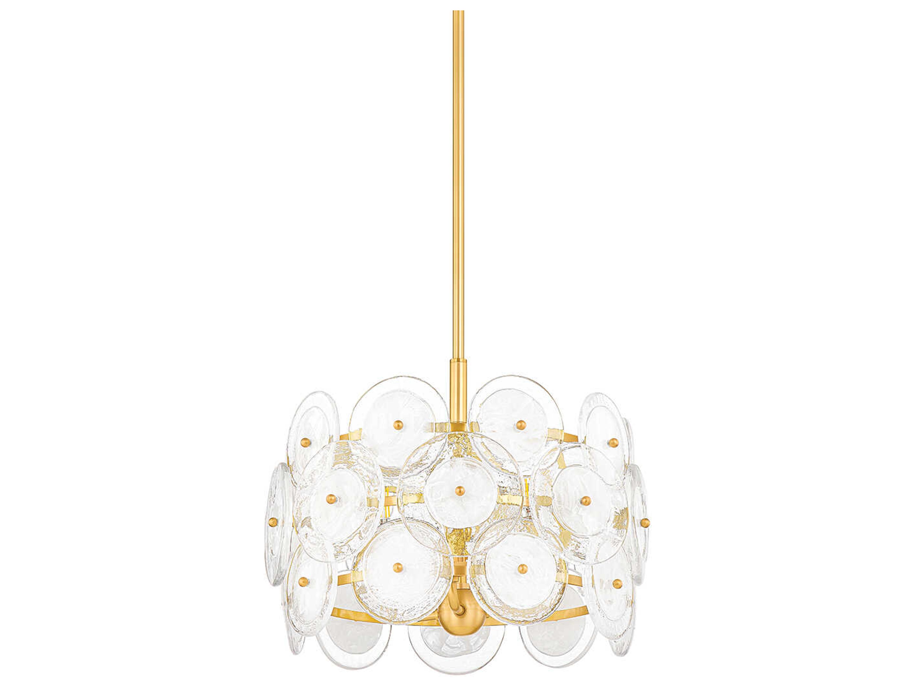 Mitzi Zoella 3-Light Aged Brass Glass Pendant