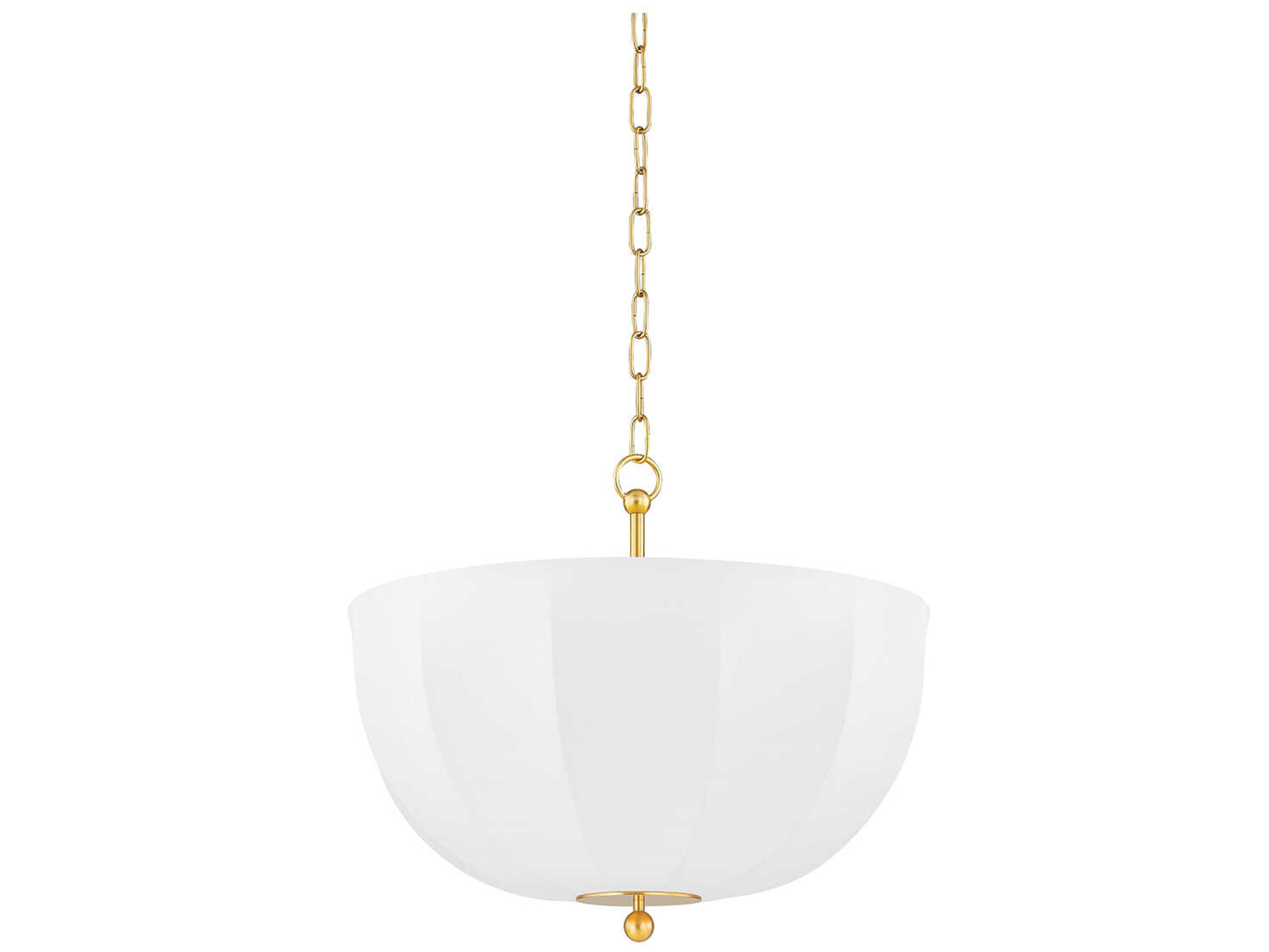 Mitzi Meshelle 1-Light Aged Brass Bowl Pendant