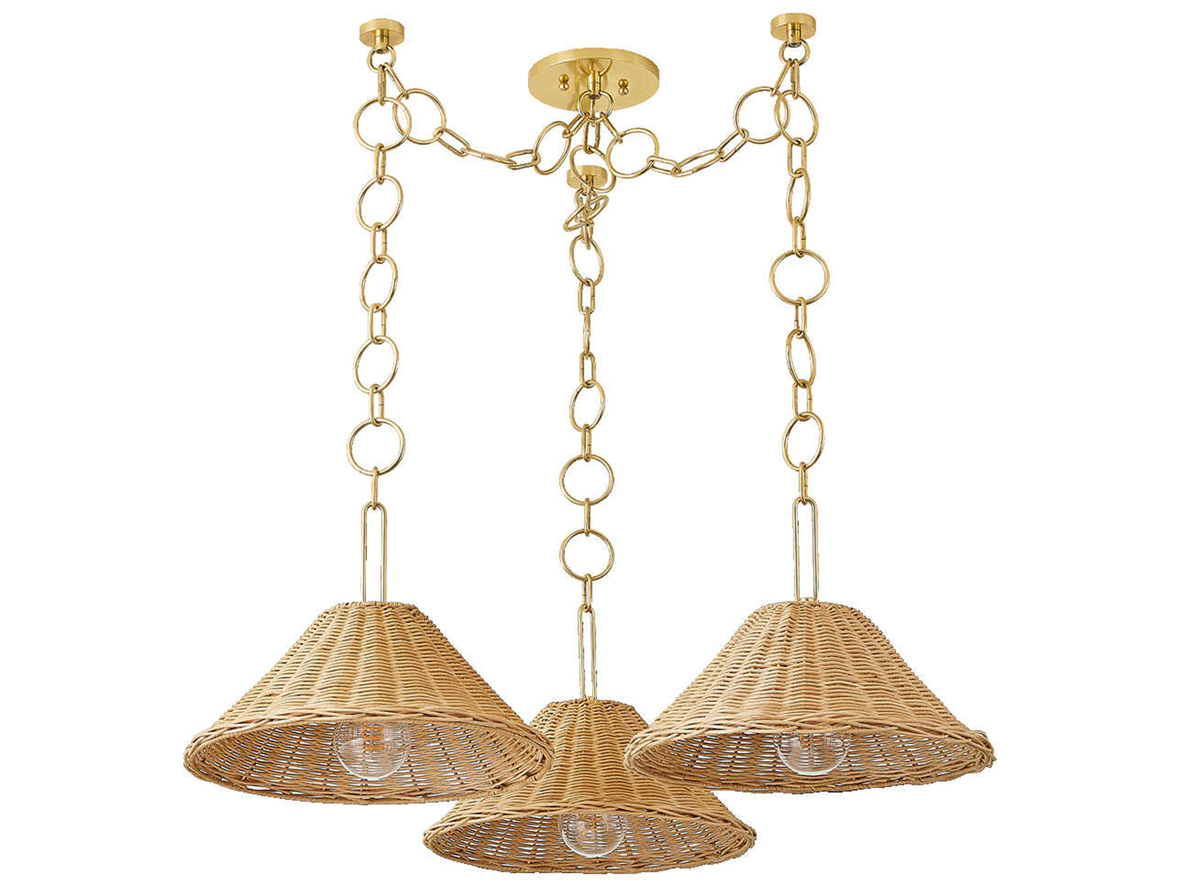 Mitzi Dalia 3-Light Aged Brass Brown Chandelier