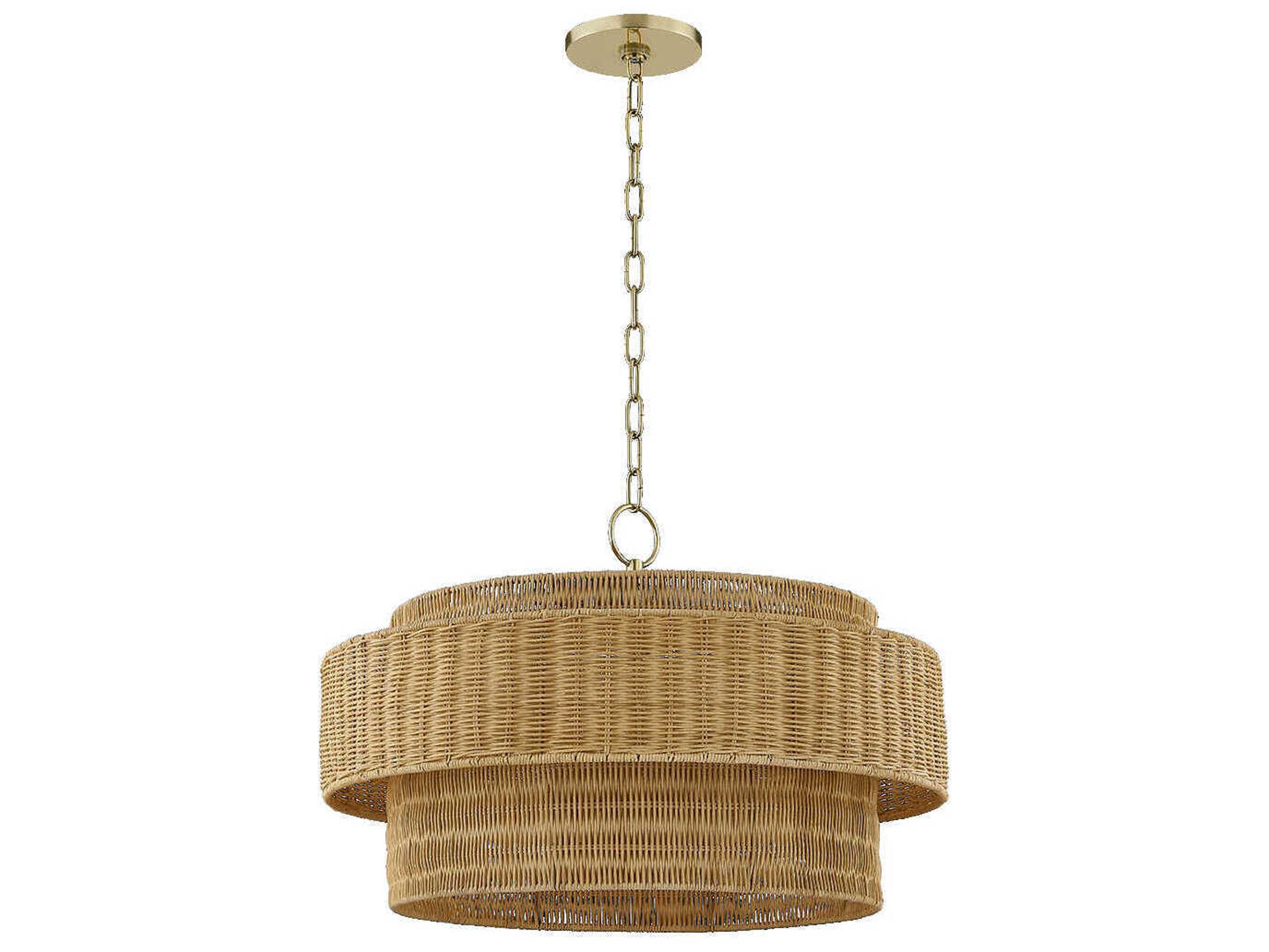 Mitzi Danica 4-Light Aged Brass Drum Pendant