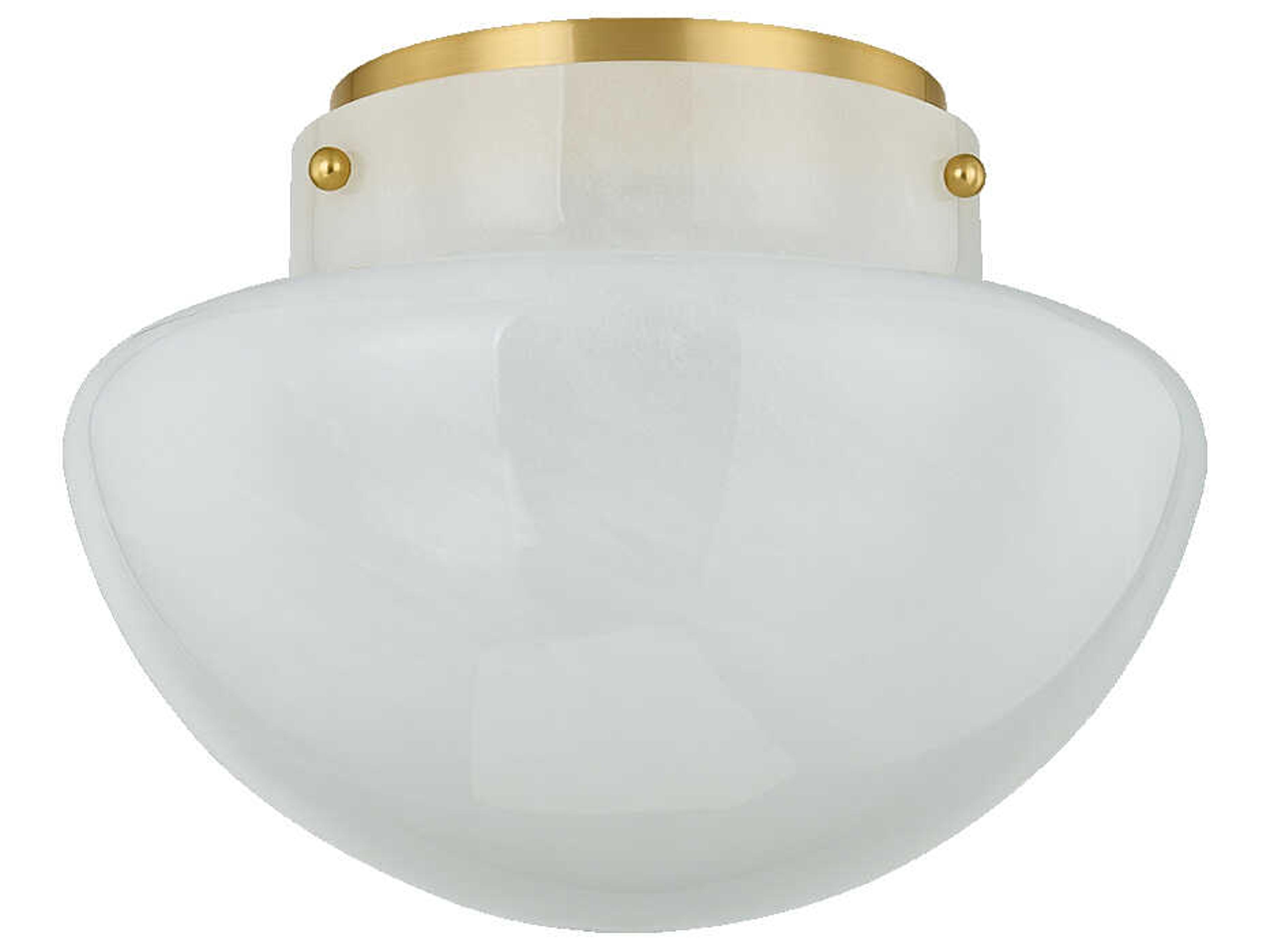 Mitzi 1-Light Aged Brass White Flush Mount