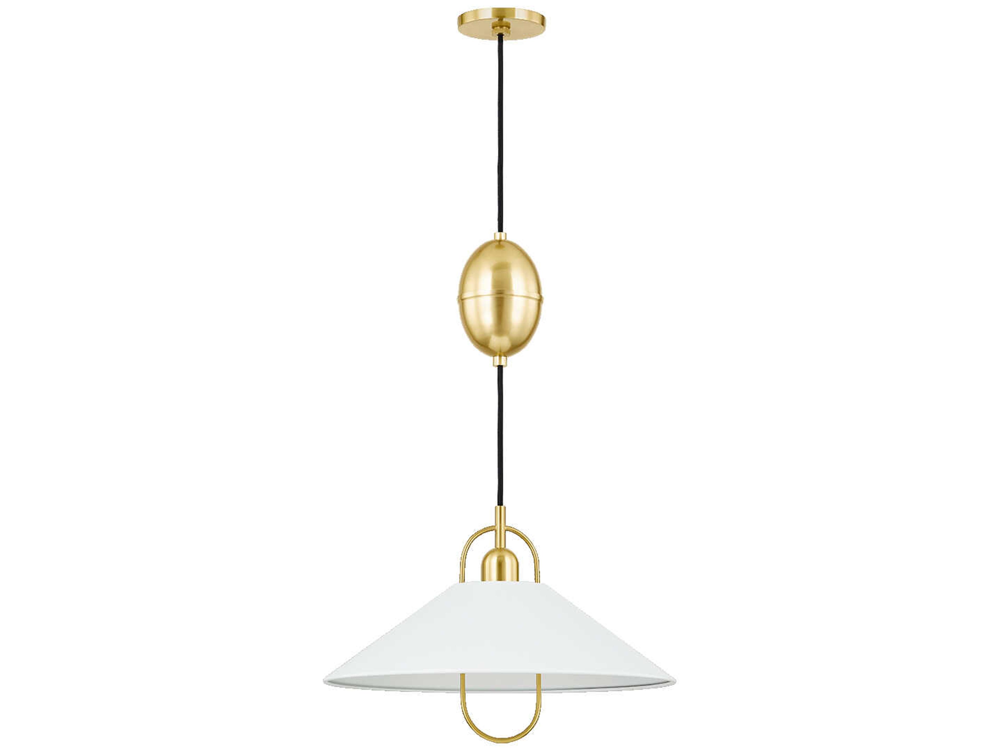 Mitzi Mariel 1-Light Aged Brass Soft White Pendant