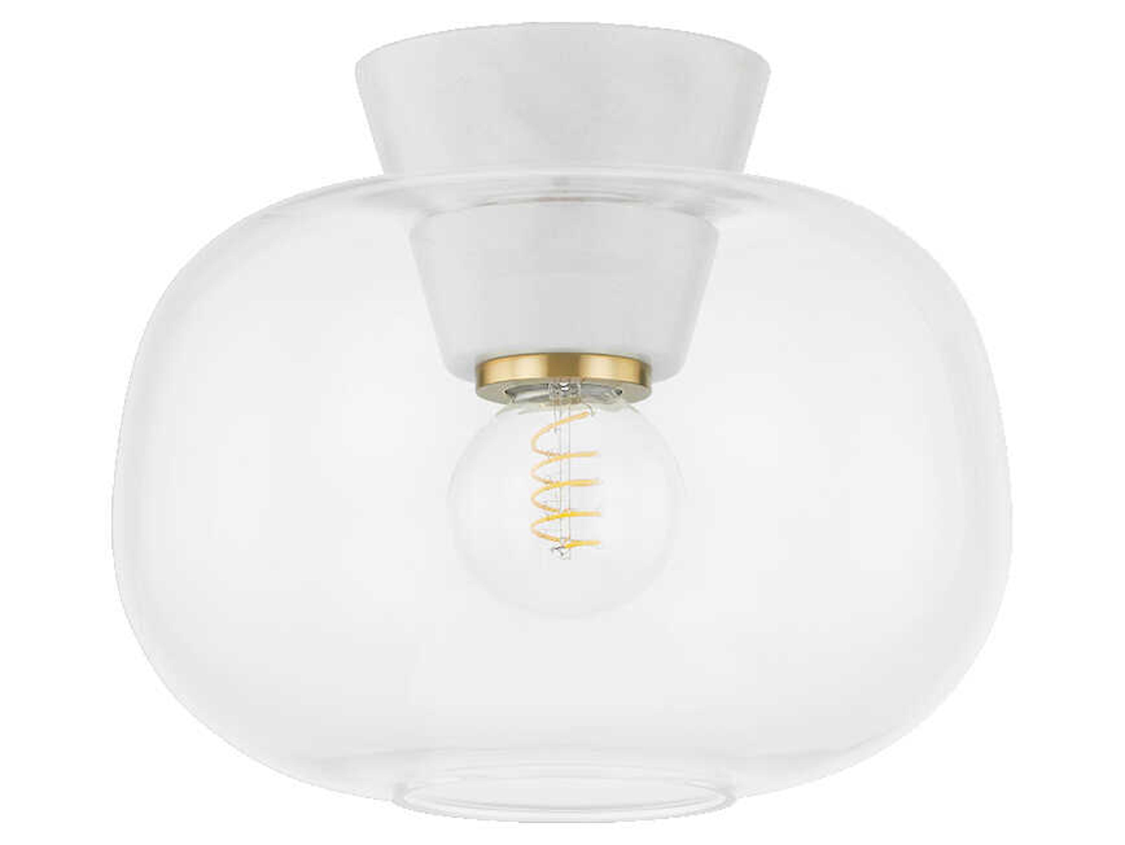 Mitzi 1-Light Aged Brass Flush Mount