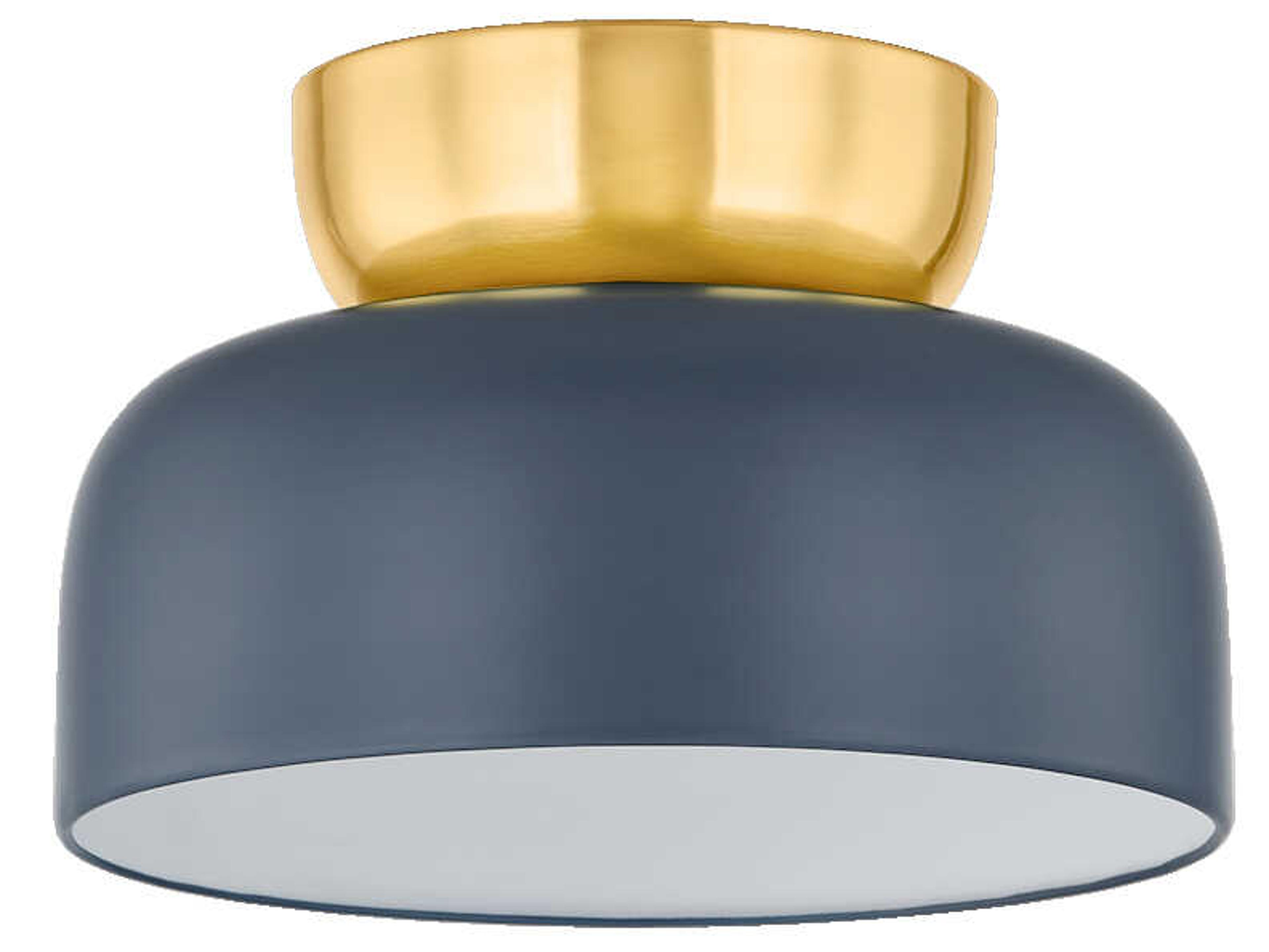 Mitzi Batya 1-Light Aged Brass Slate Blue Flush Mount