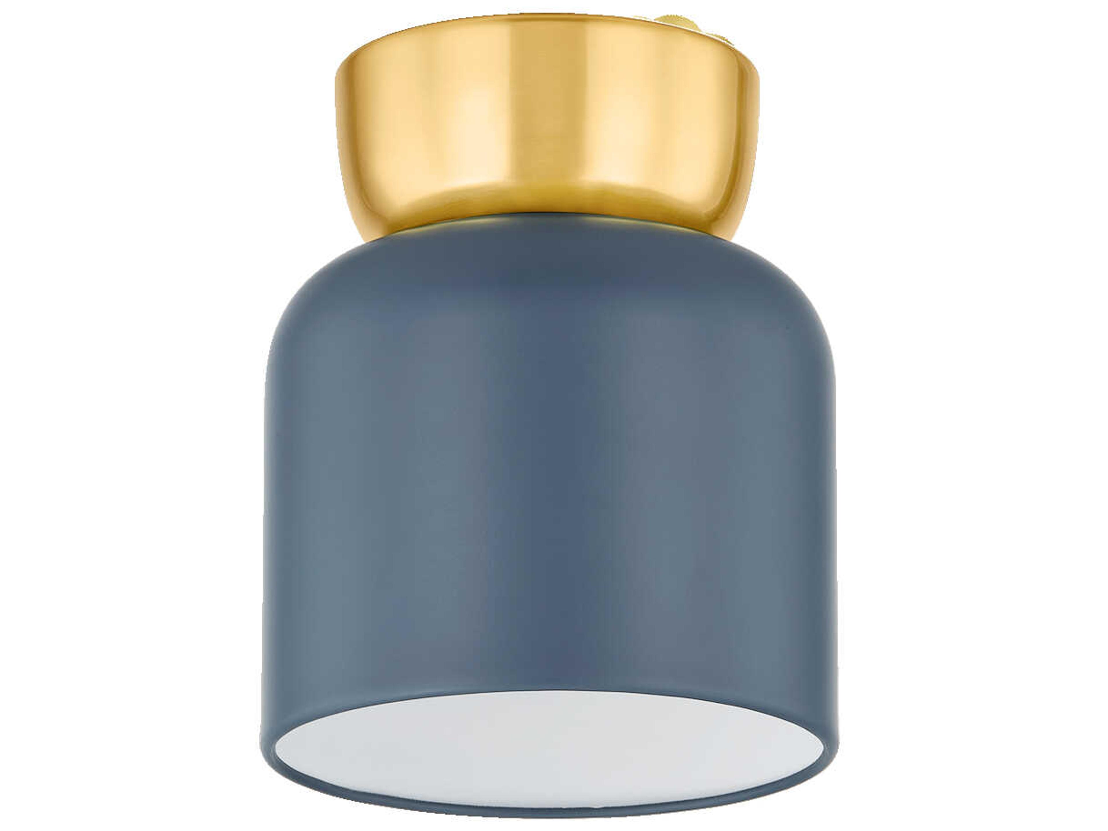 Mitzi Batya 1-Light Aged Brass Slate Blue Flush Mount