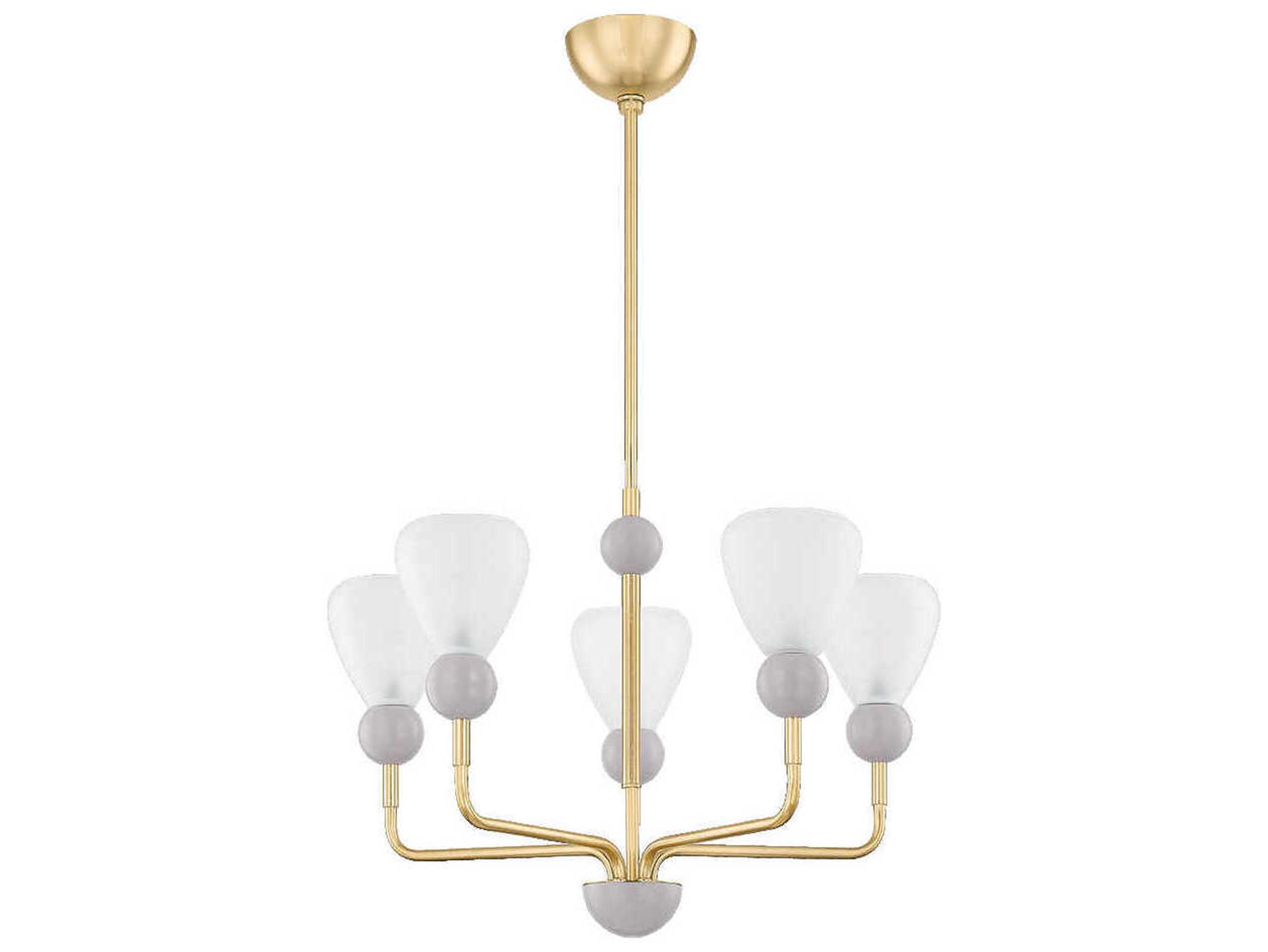 Mitzi Doreen 5-Light Aged Brass Soft Peignoir Chandelier