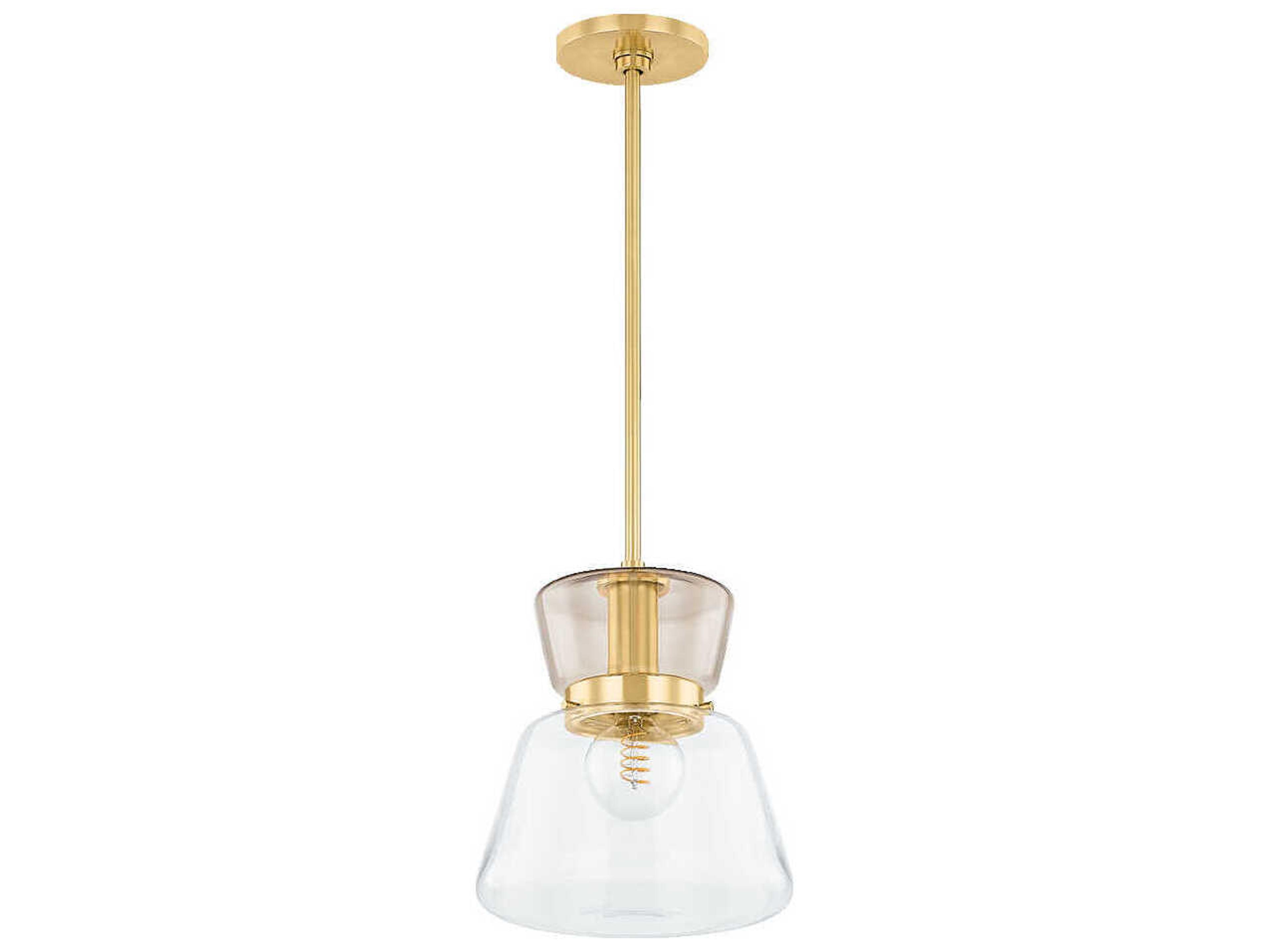 Mitzi Elodie 1-Light Aged Brass Geometric Mini Pendant