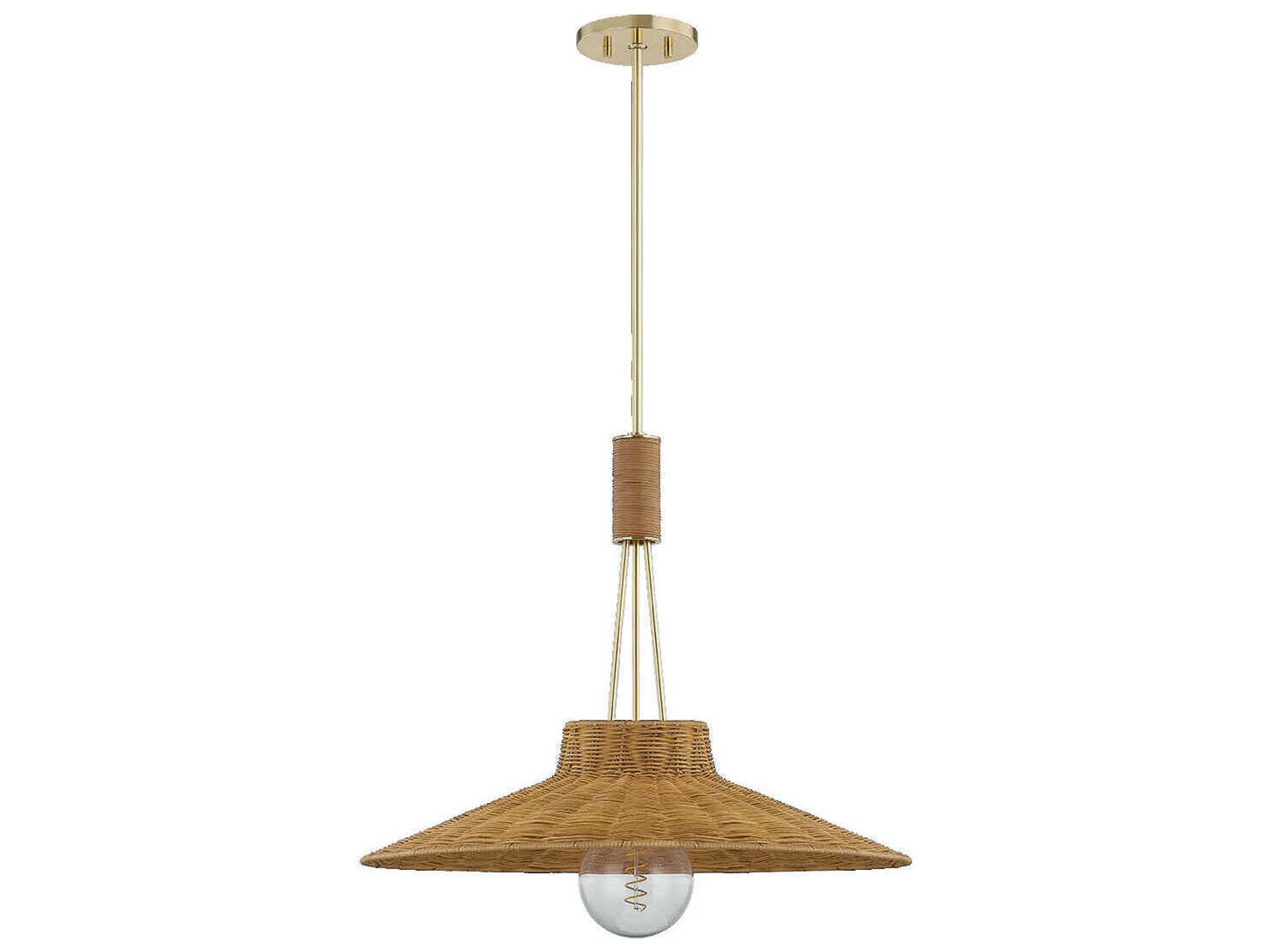 Laudine 1-Light Aged Brass Dome Pendant