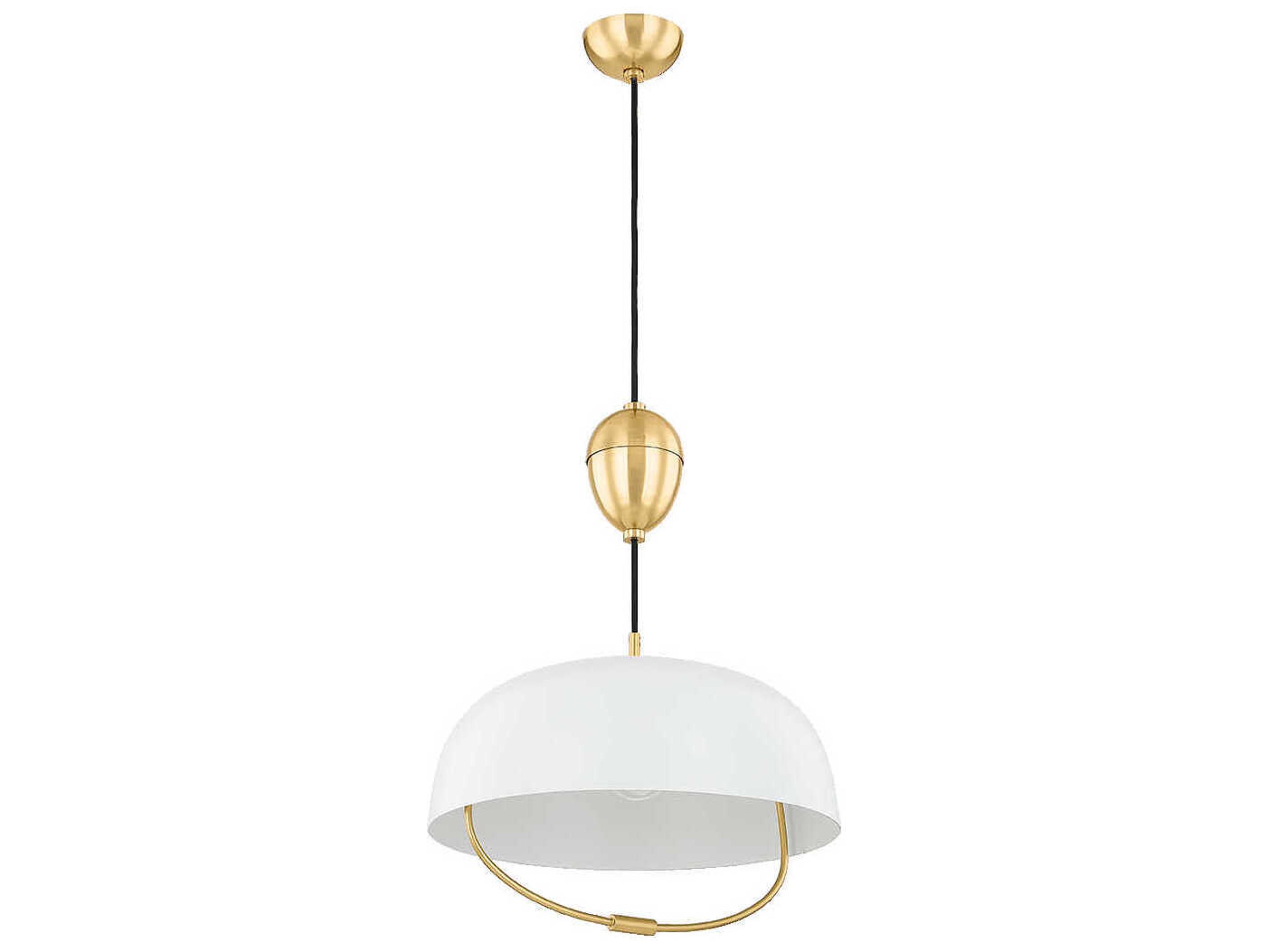 Liliana 1-Light Aged Brass Soft White Dome Pendant