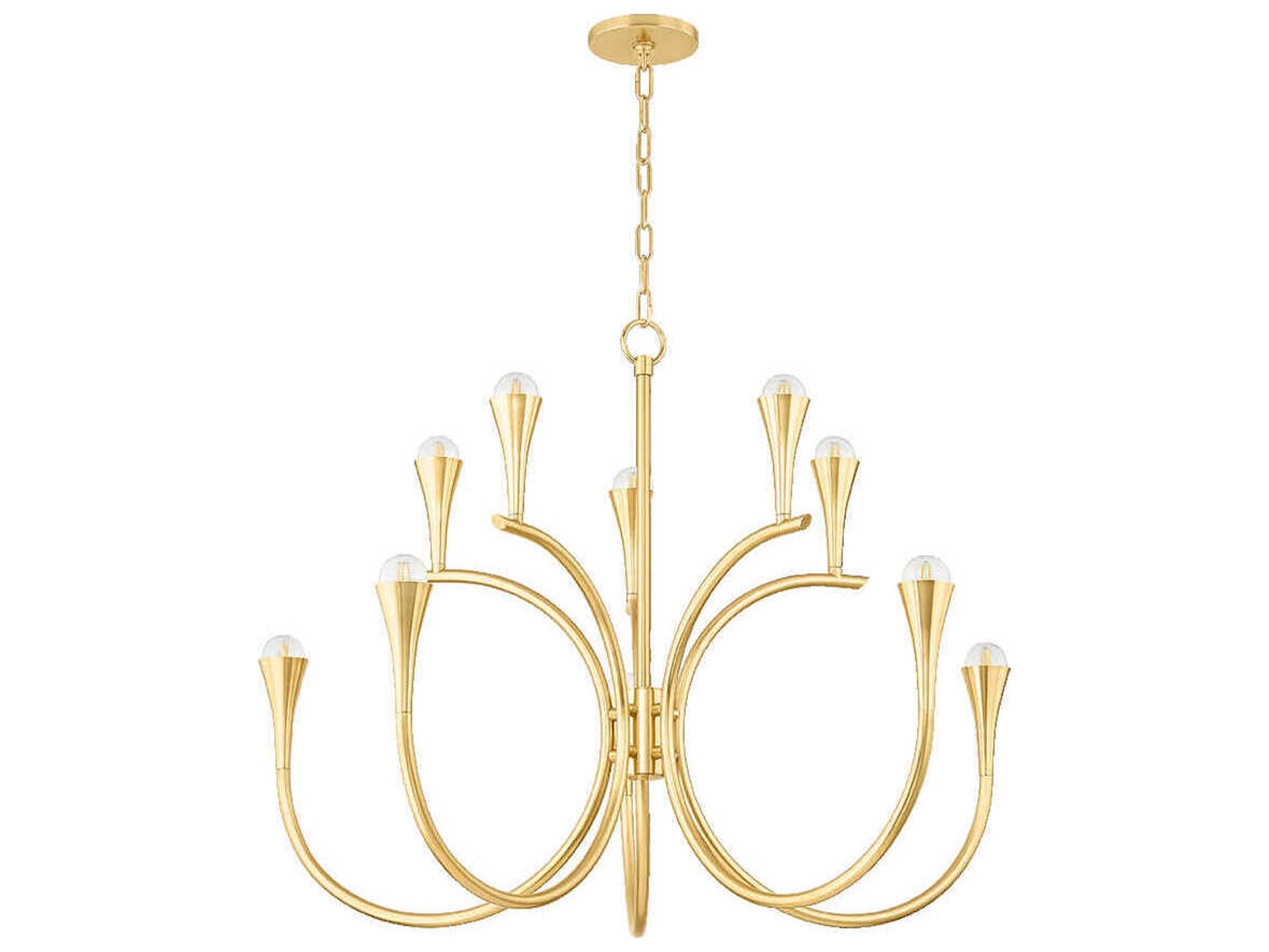 Mitzi Aviana 10-Light Aged Brass Geometric Chandelier