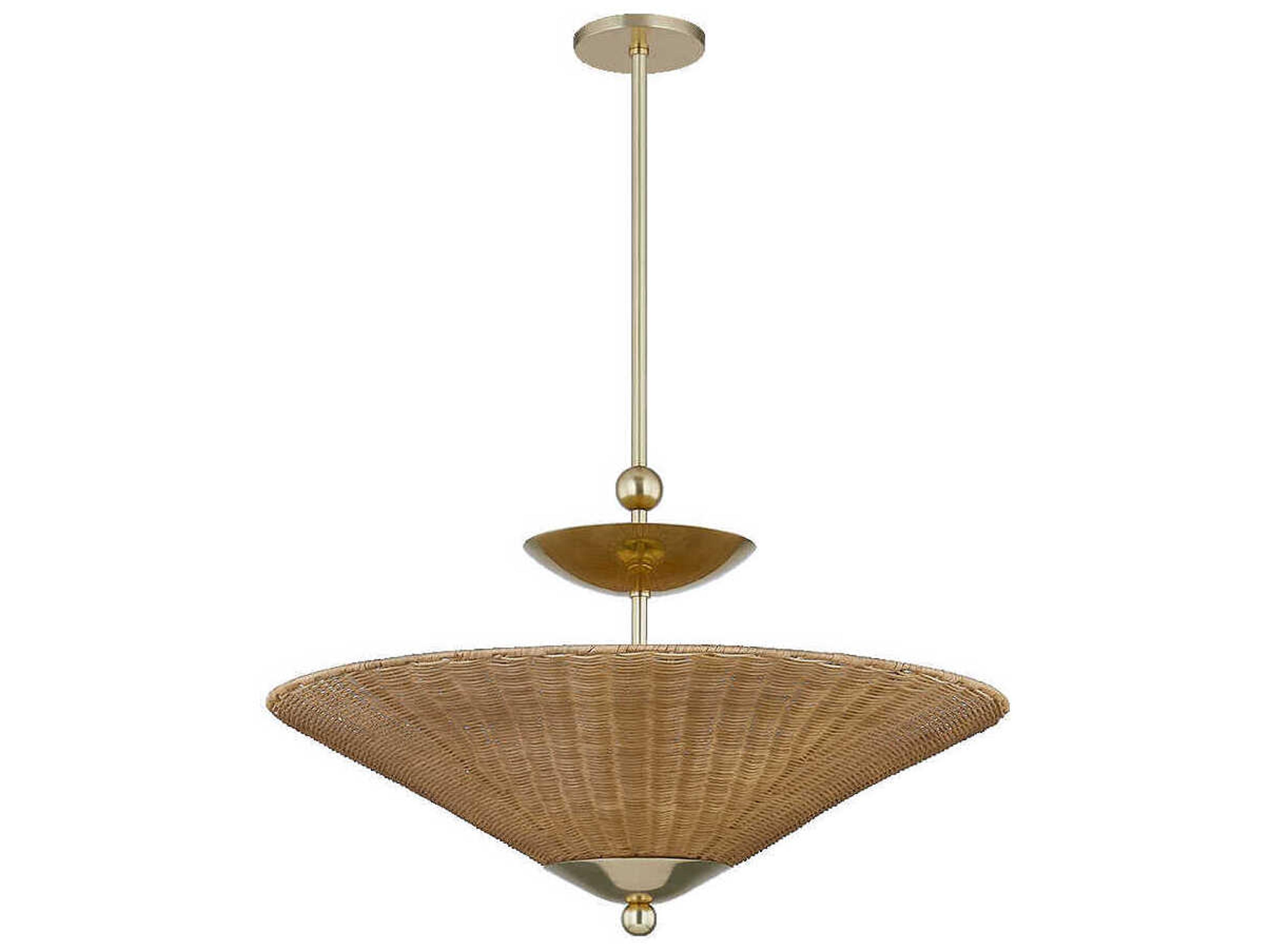 Perilla 1-Light Aged Brass Geometric Pendant