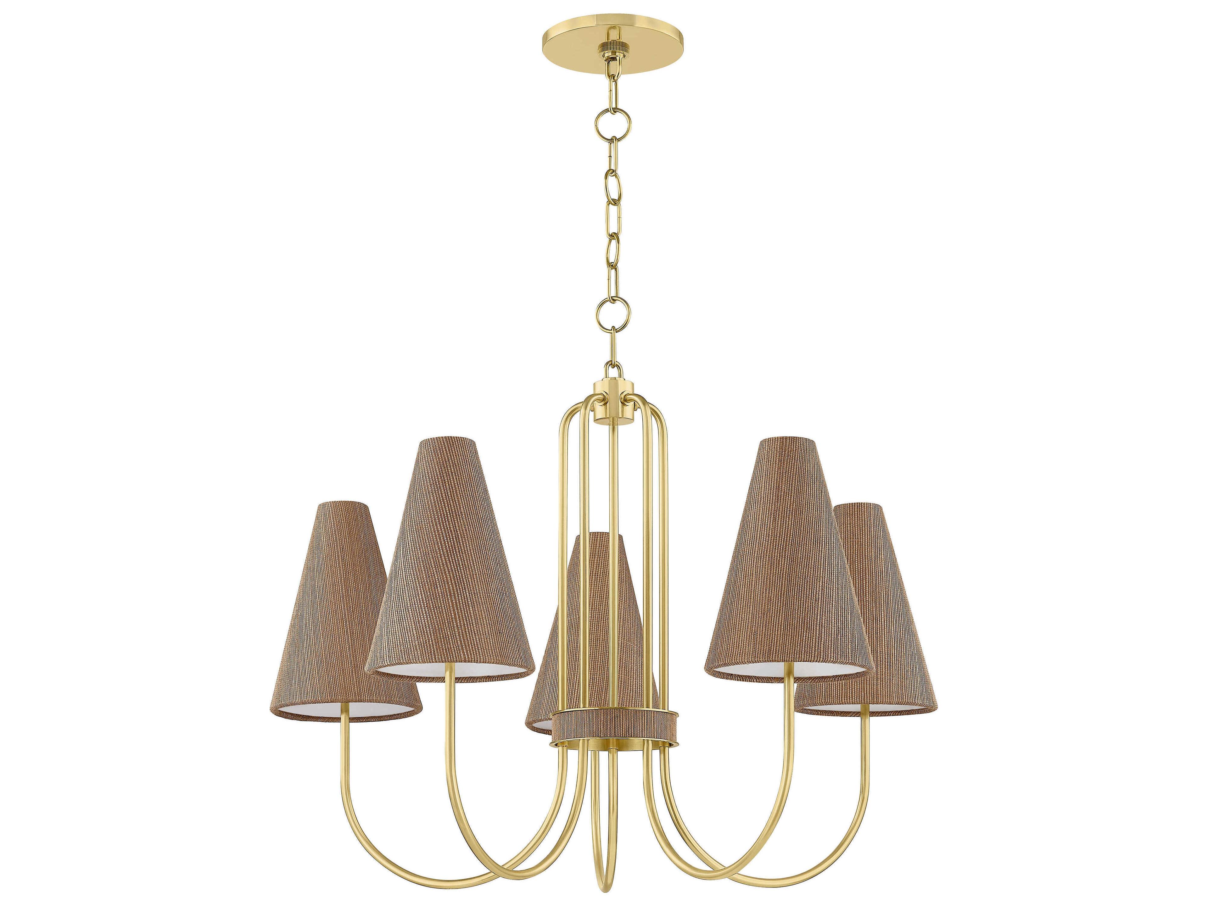 Mitzi Jessel 5-Light Aged Brass Candelabra Chandelier