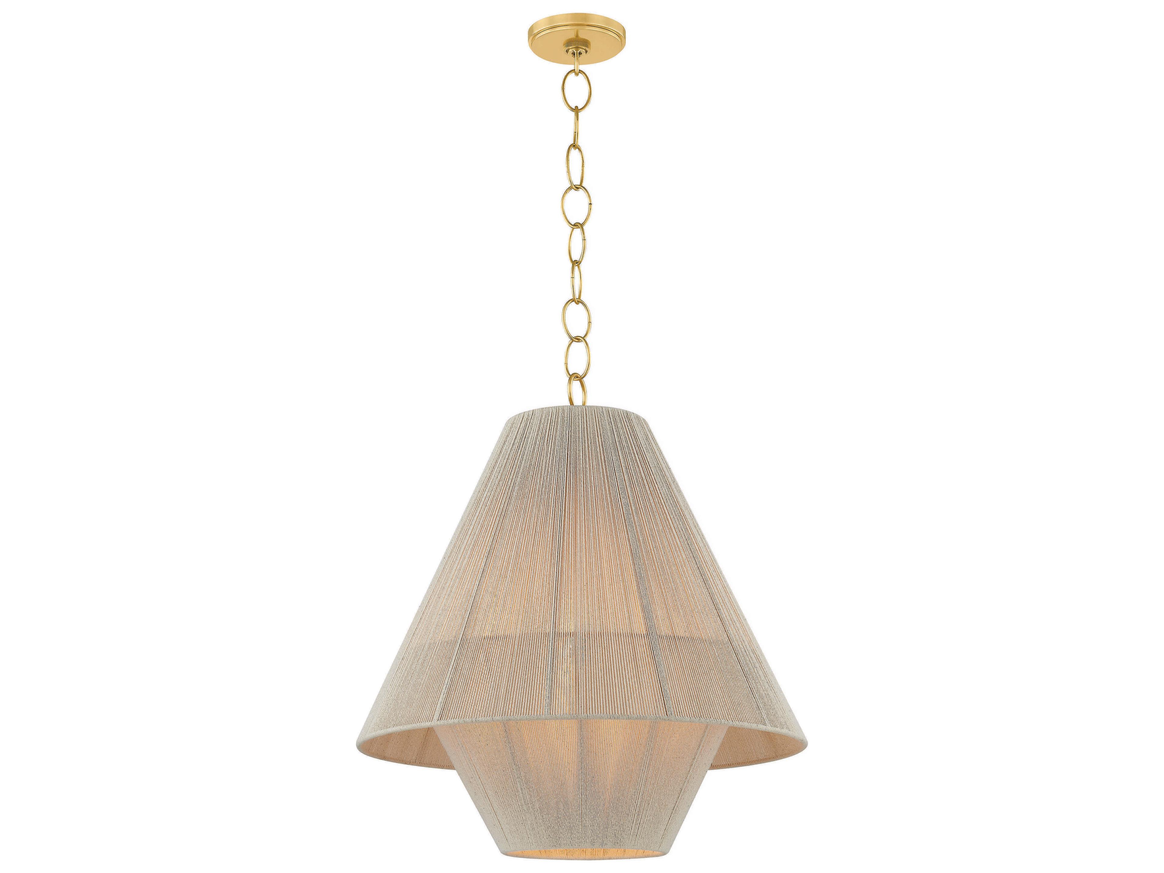 Eleanor 1-Light Aged Brass Pendant