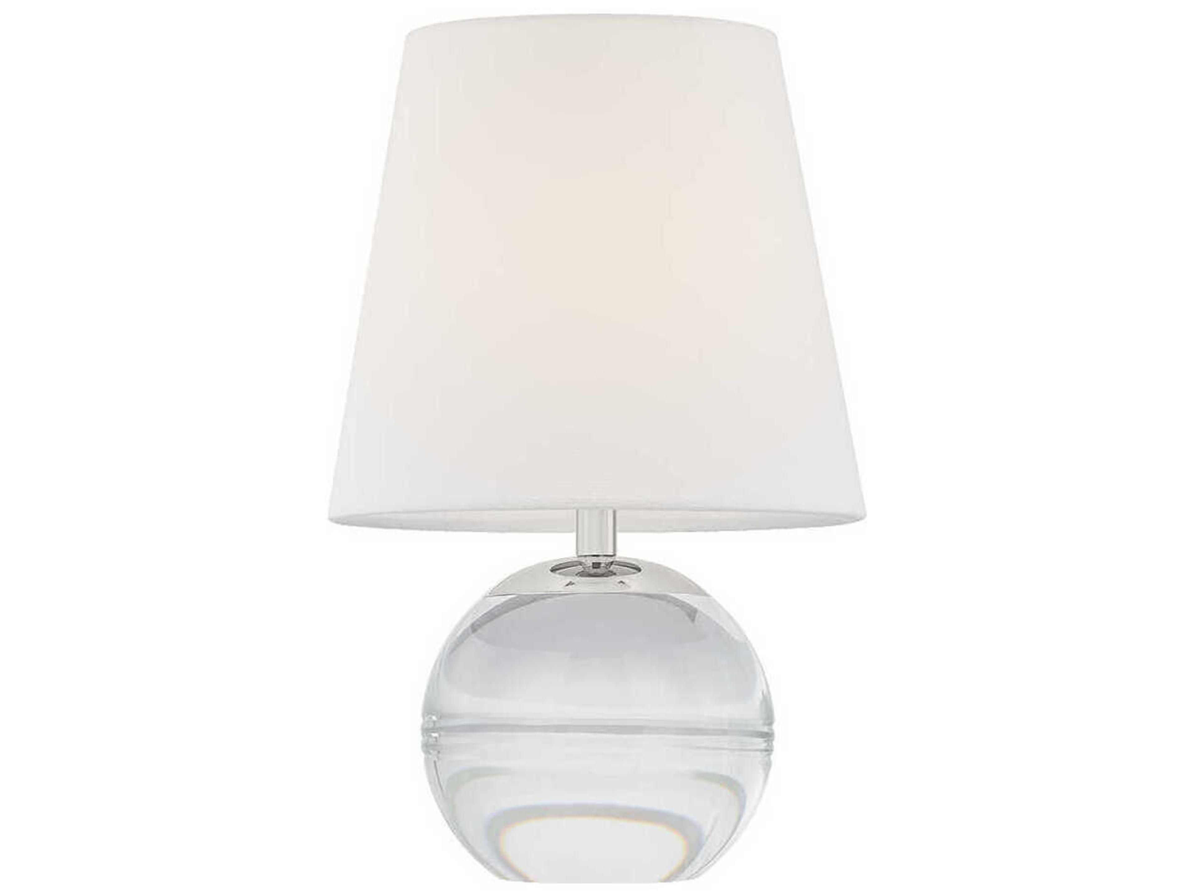 Mitzi Nicole Polished Nickel White Linen Fabric Table Lamp