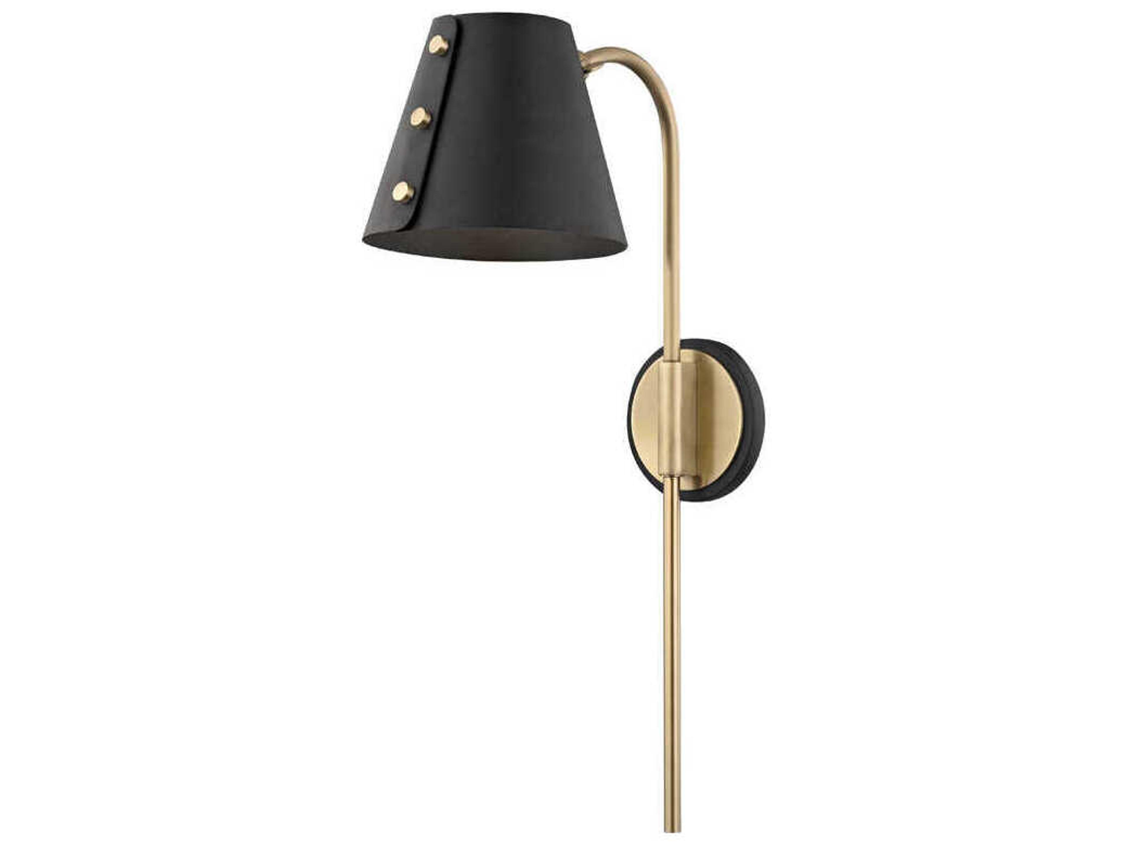 Mitzi Meta 1-Light Aged Brass Black LED Wall Sconce