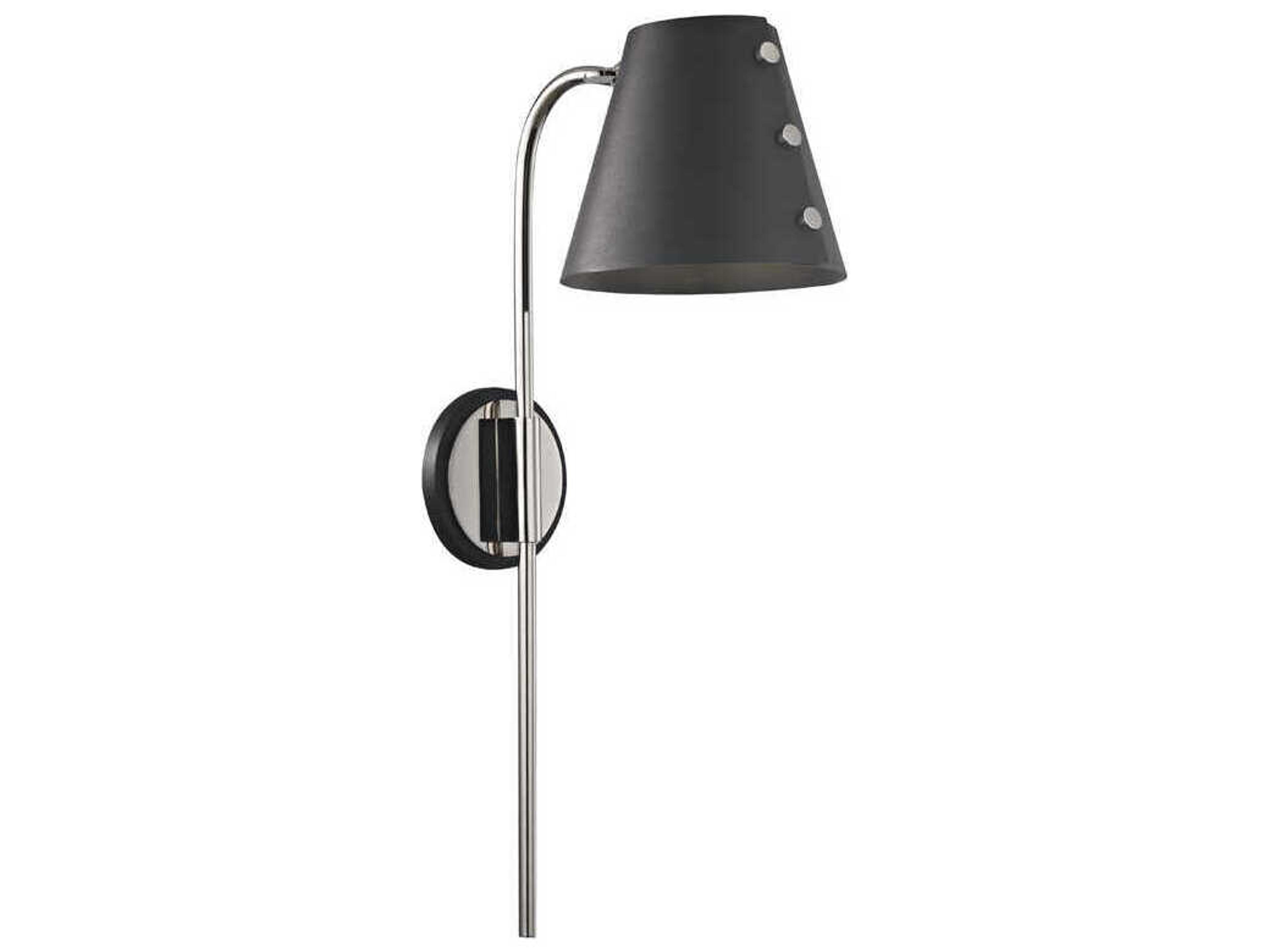 Mitzi Meta 1-Light Polished Nickel Black LED Wall Sconce