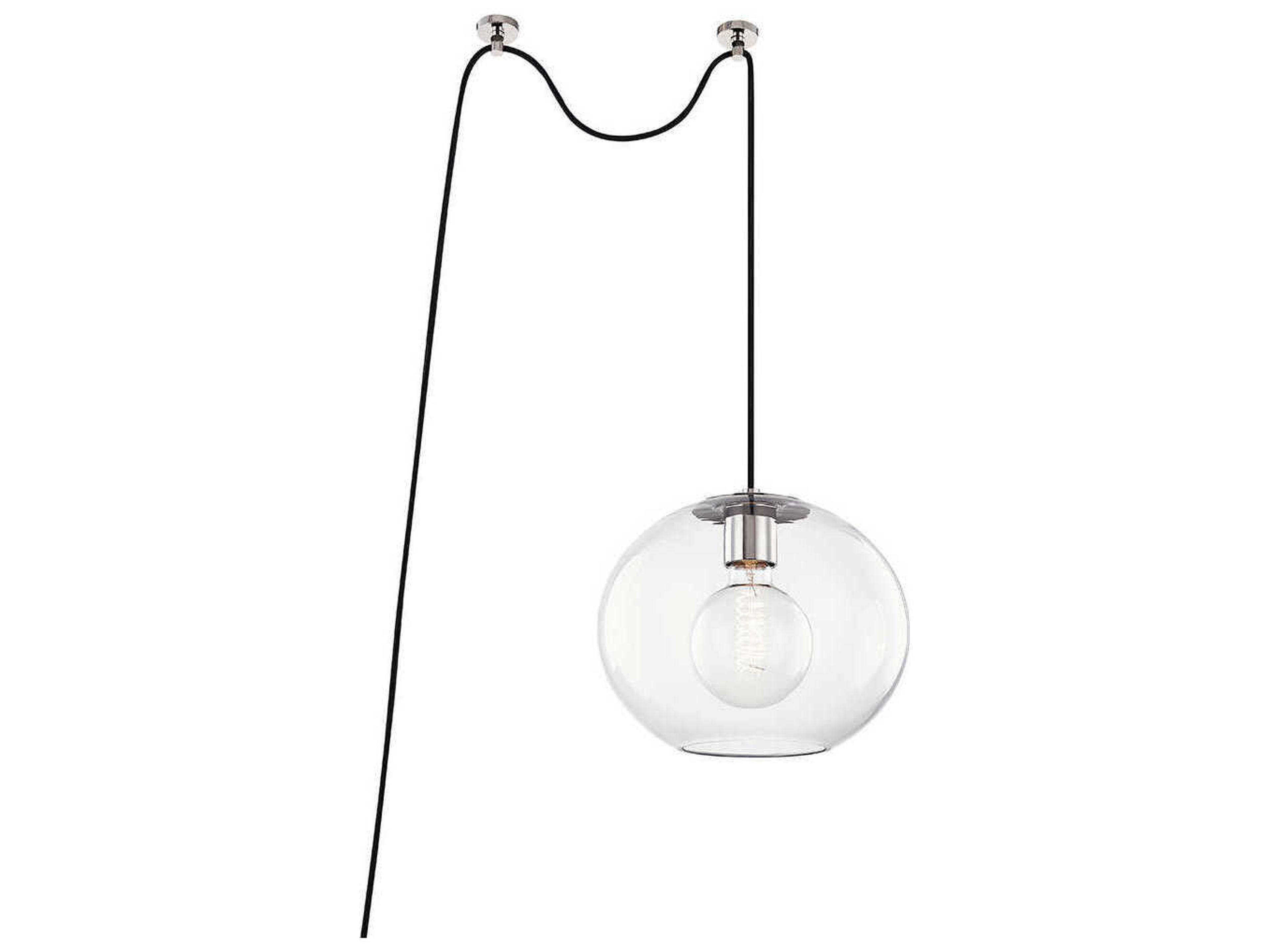 Mitzi Margot 1-Light Polished Nickel Glass Globe Pendant