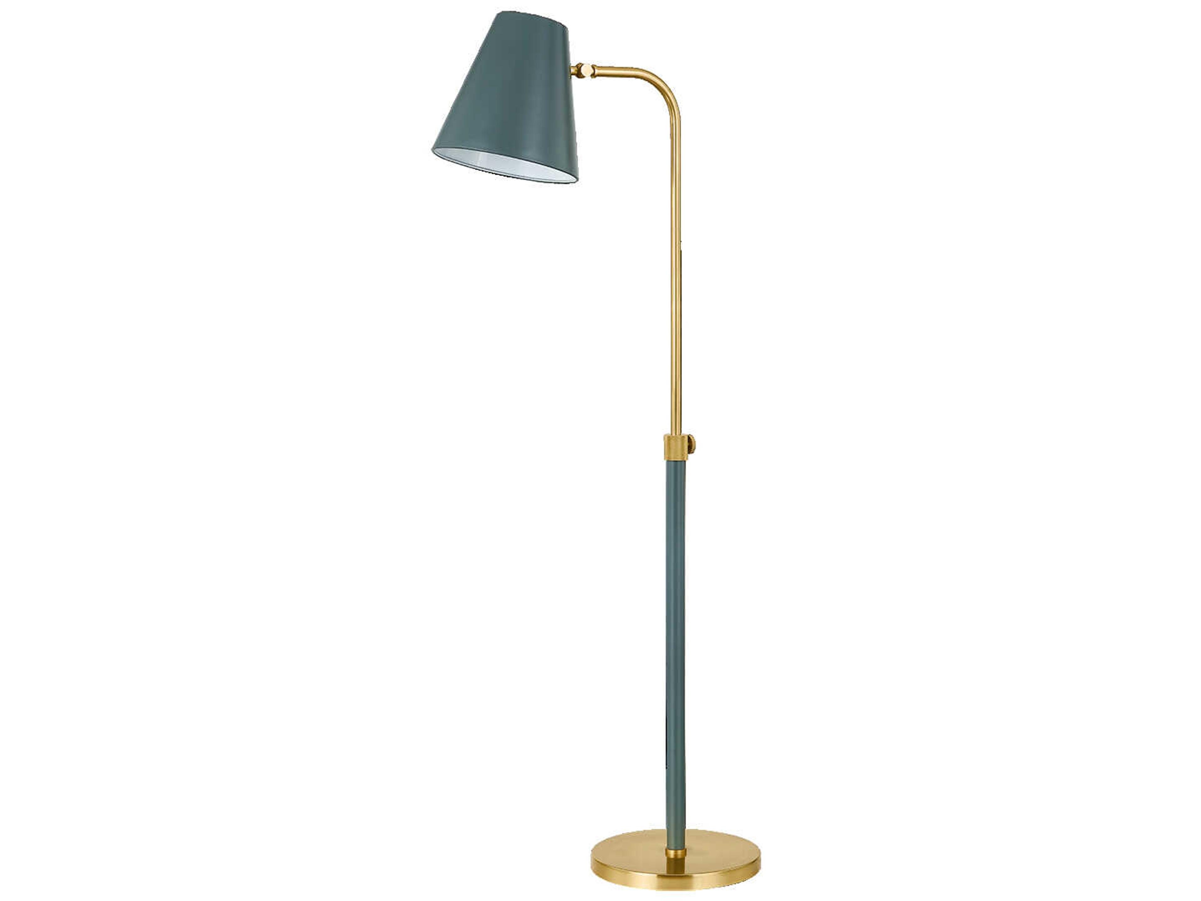 Mitzi Georgann Aged Brass Soft Studio Green Floor Lamp